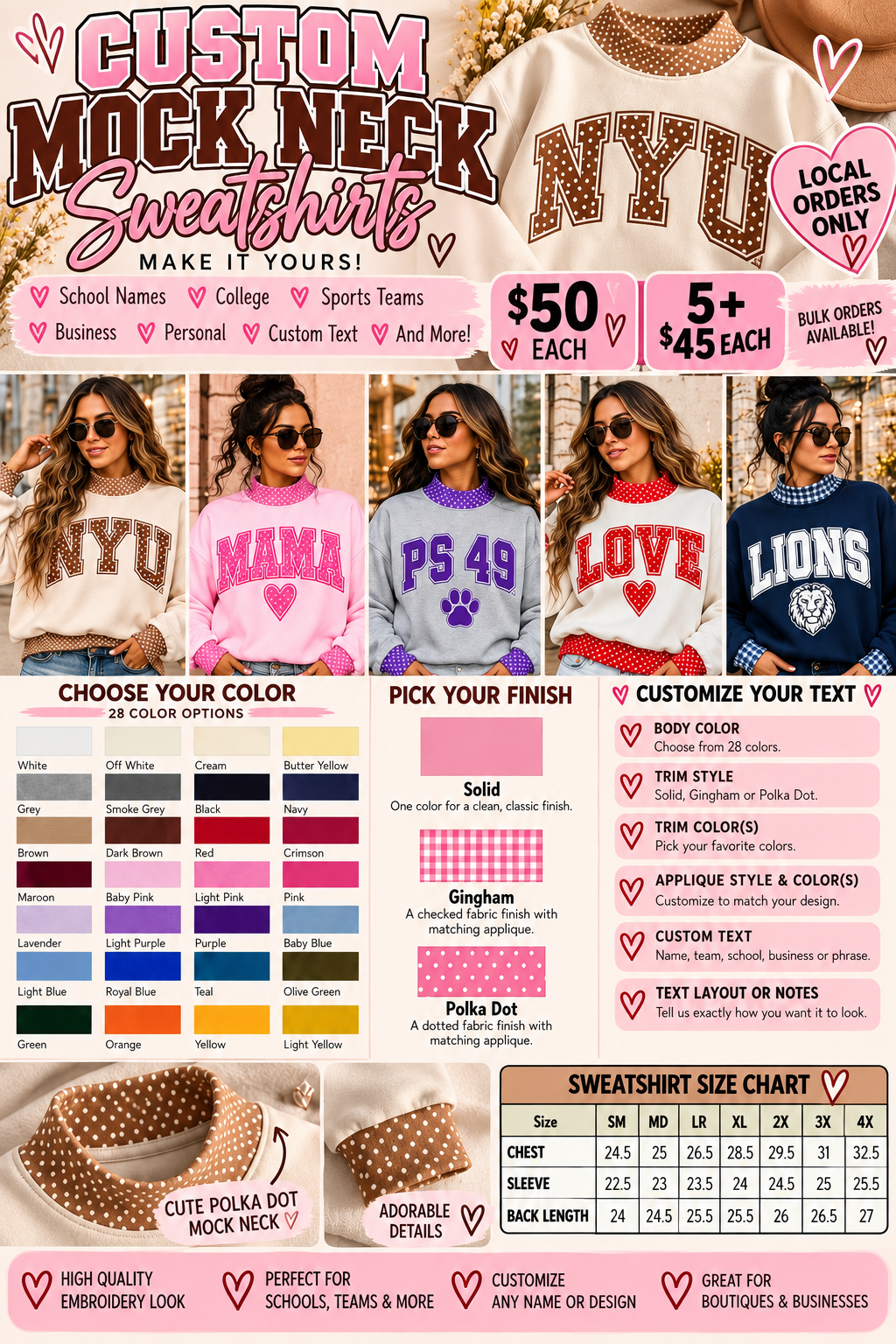 Custom Mock Neck Sweatshirt | Pre-Order