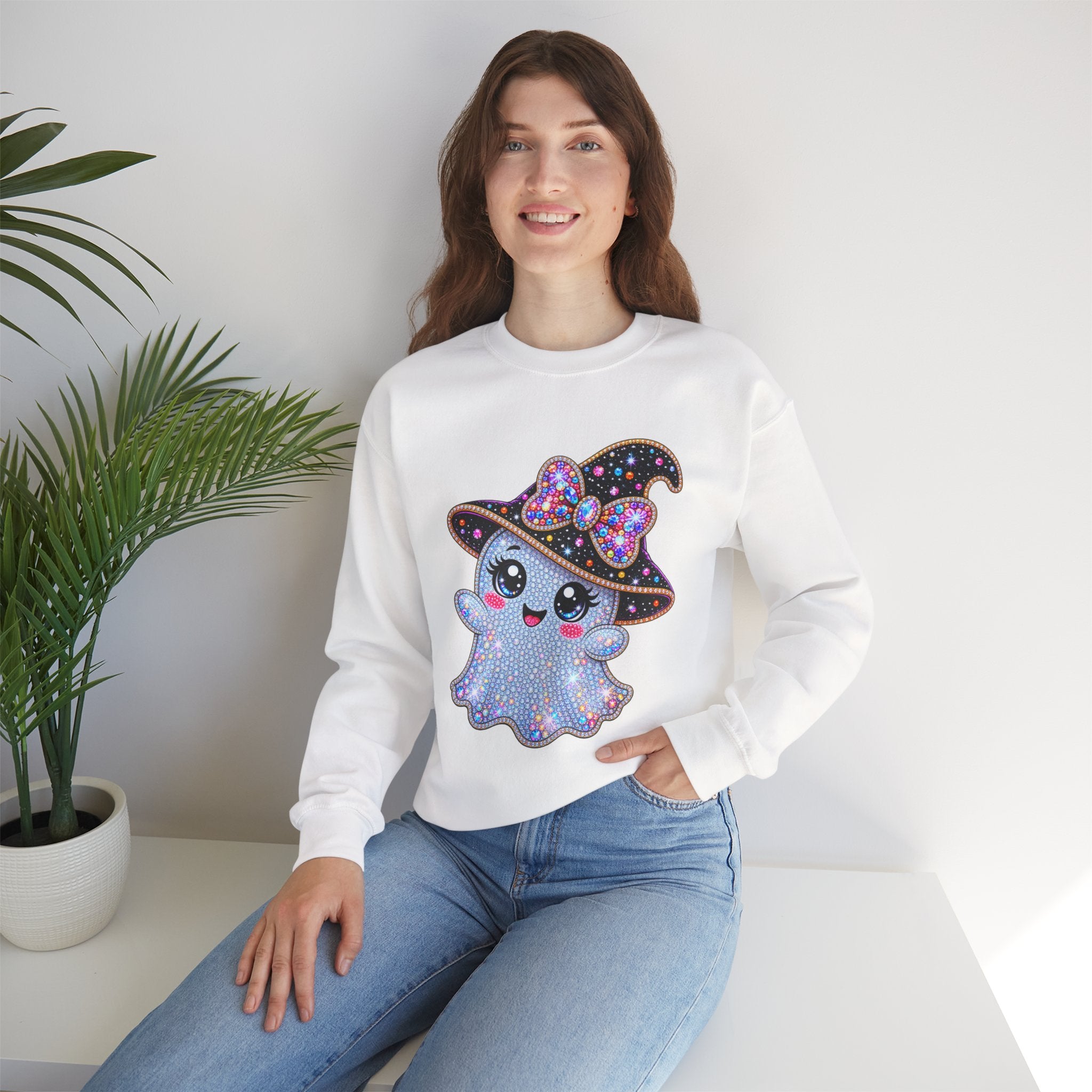 CUTE  WITCH GHOSTS HALLOWEEN SWEATSHIRT