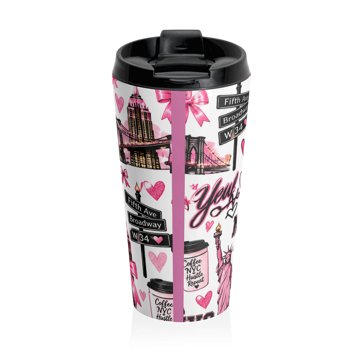 NYC hustle  hearts Travel Mug