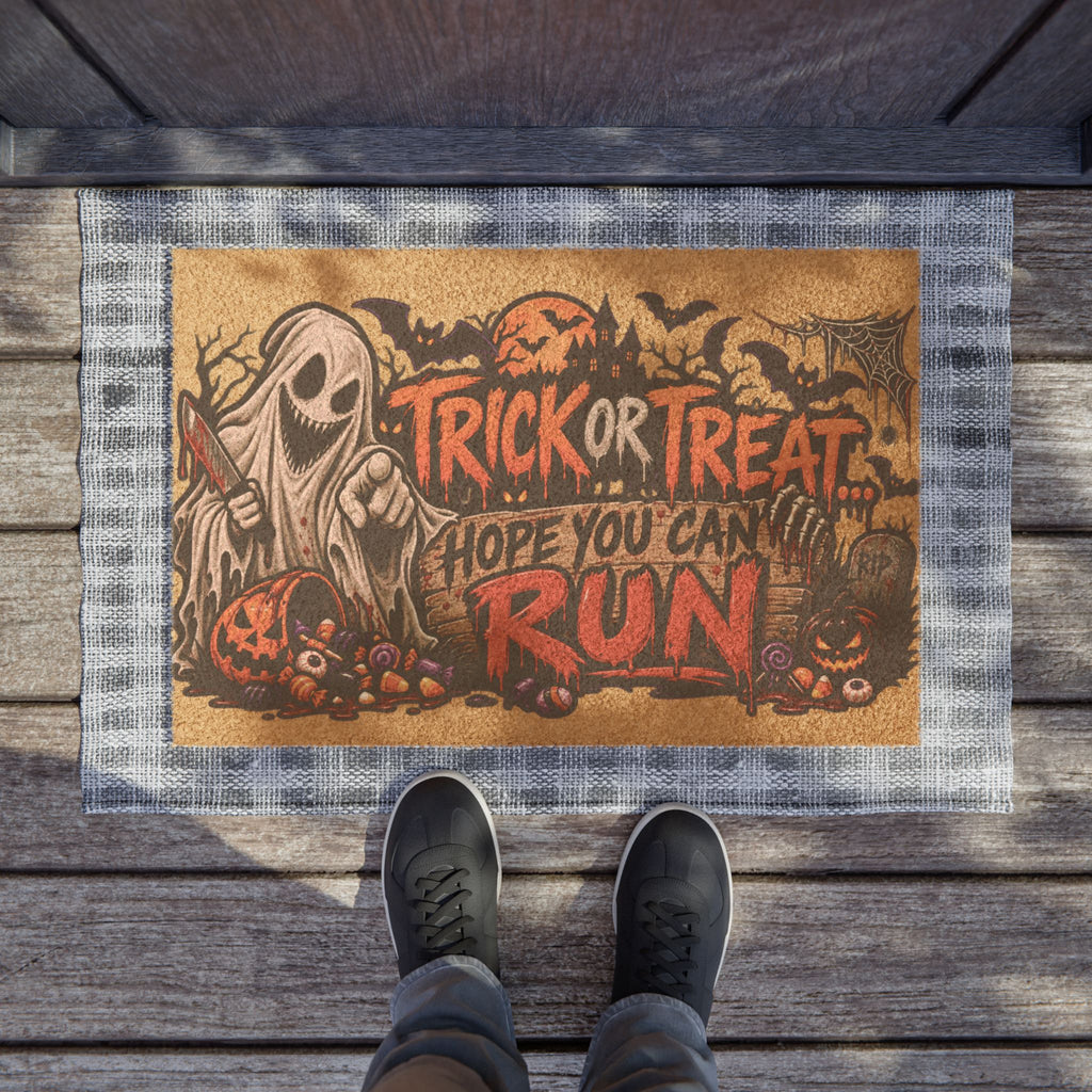 Trick or Treat Hope You Can Run Halloween Doormat