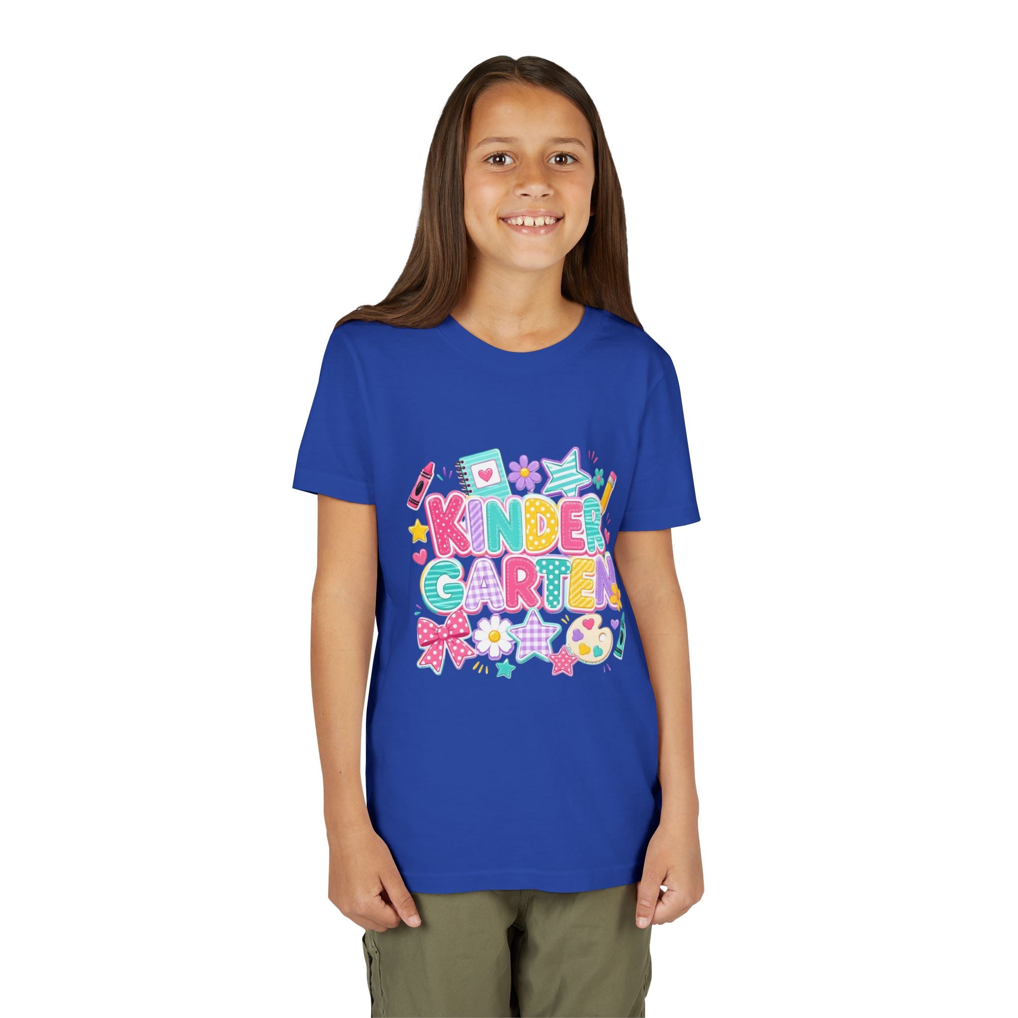 🌈 Kindergarten Cutie – Colorful Back-to-School Graphic Tee
