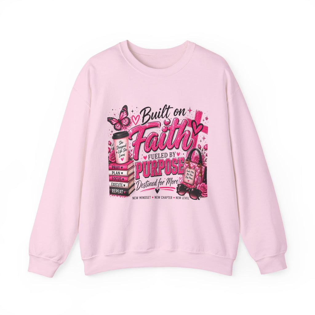 Built on Faith, Fueled by Purpose Cozy Crewneck Sweatshirt 💕
