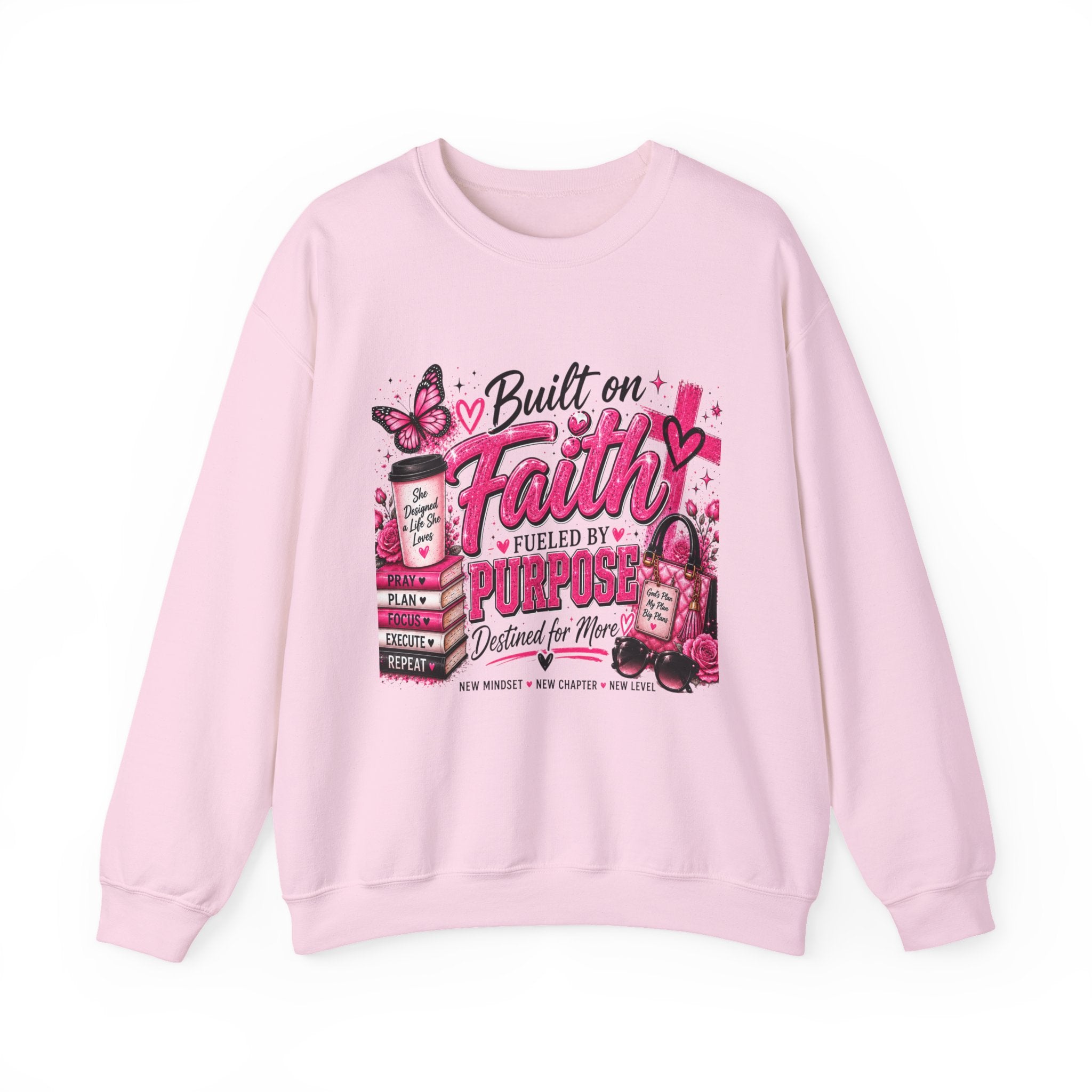 Built on Faith, Fueled by Purpose Cozy Crewneck Sweatshirt 💕