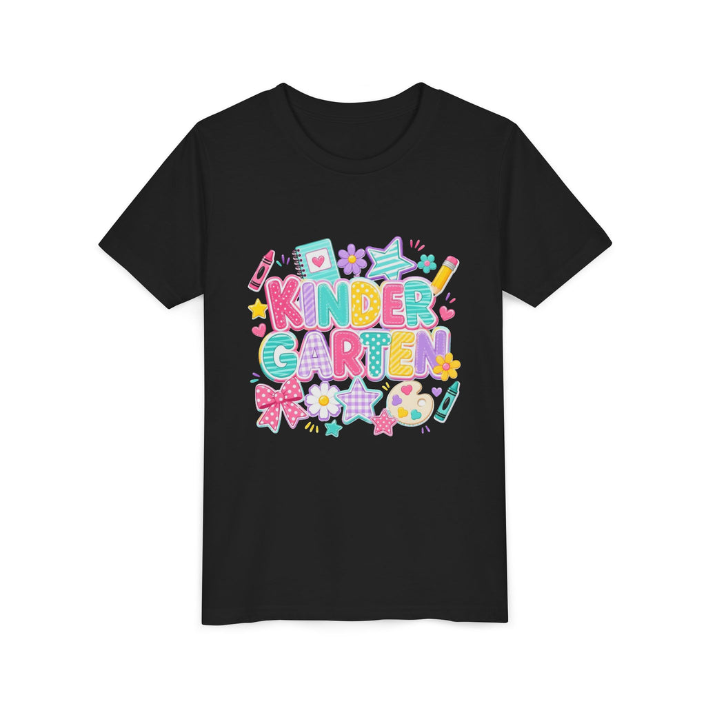 🌈 Kindergarten Cutie – Colorful Back-to-School Graphic Tee