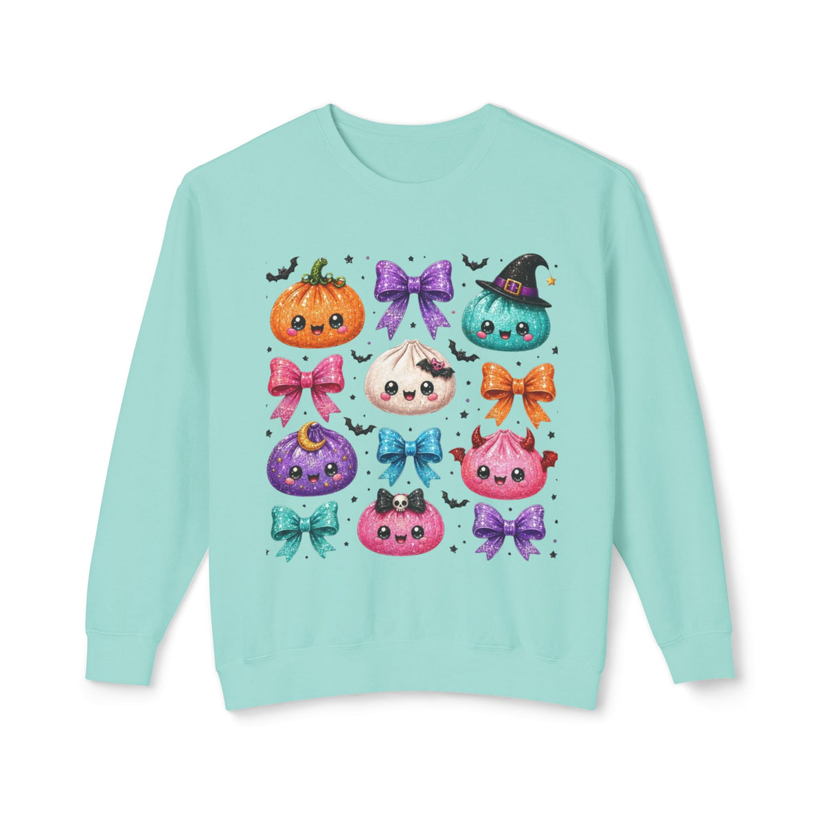 Cute Halloween Pumpkin & Bow  crewneck sweater