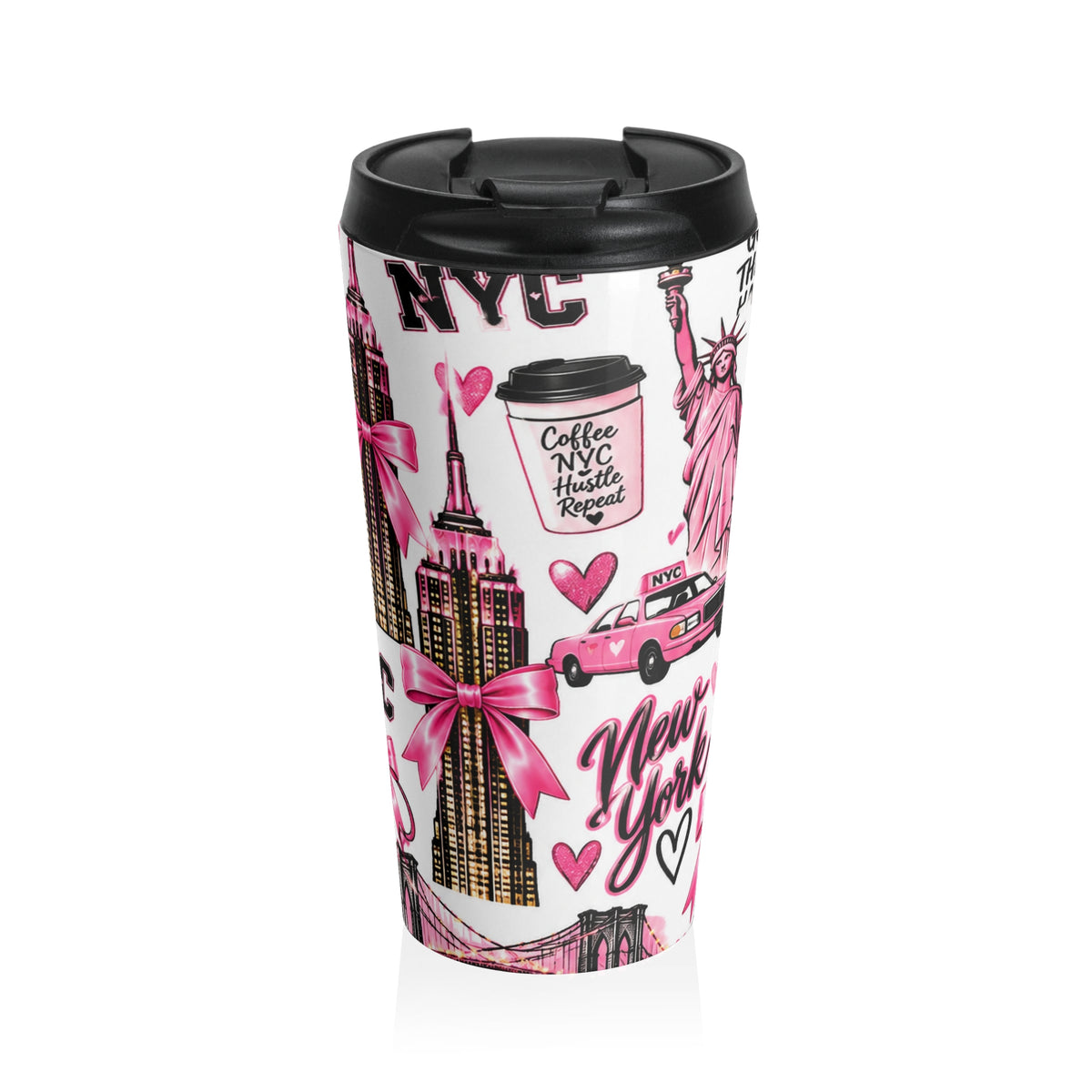 NYC hustle  hearts Travel Mug