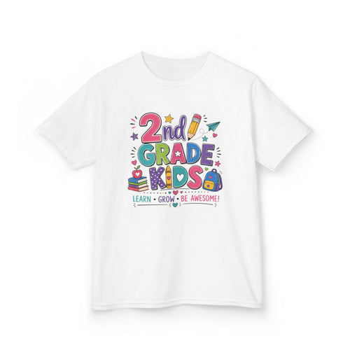 2nd Grade Kids – Learn, Grow & Be Awesome Tee