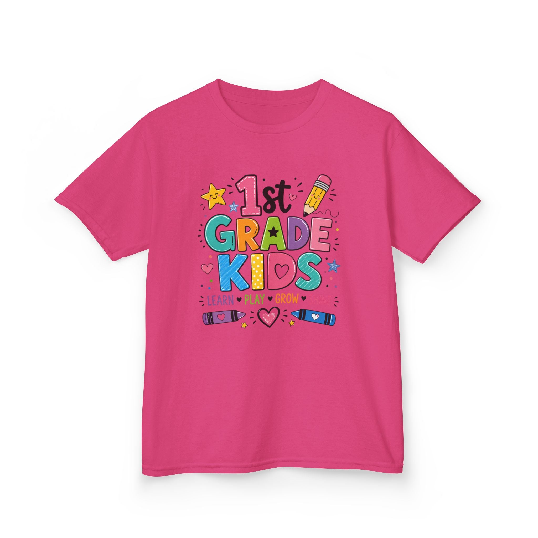 ✨ 1st Grade Kids Back to School Shirt – Learn • Play • Grow • Shine