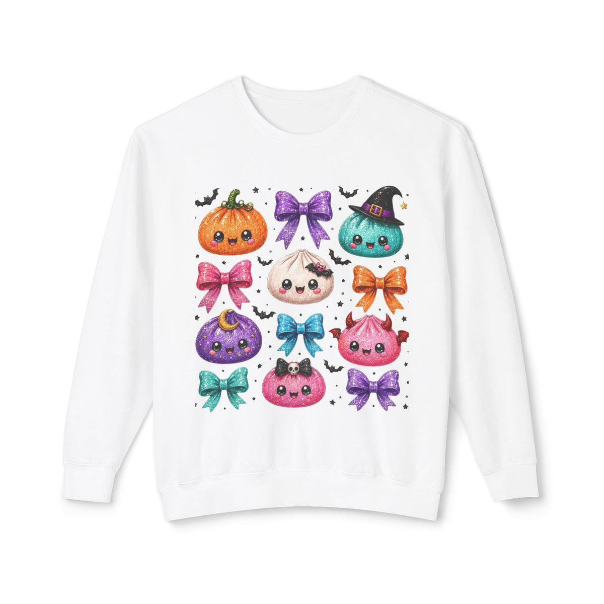 Cute Halloween Pumpkin & Bow  crewneck sweater