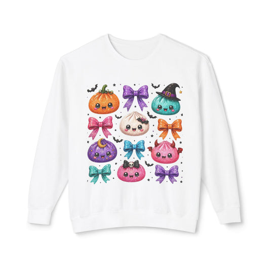 Cute Halloween Pumpkin & Bow  crewneck sweater