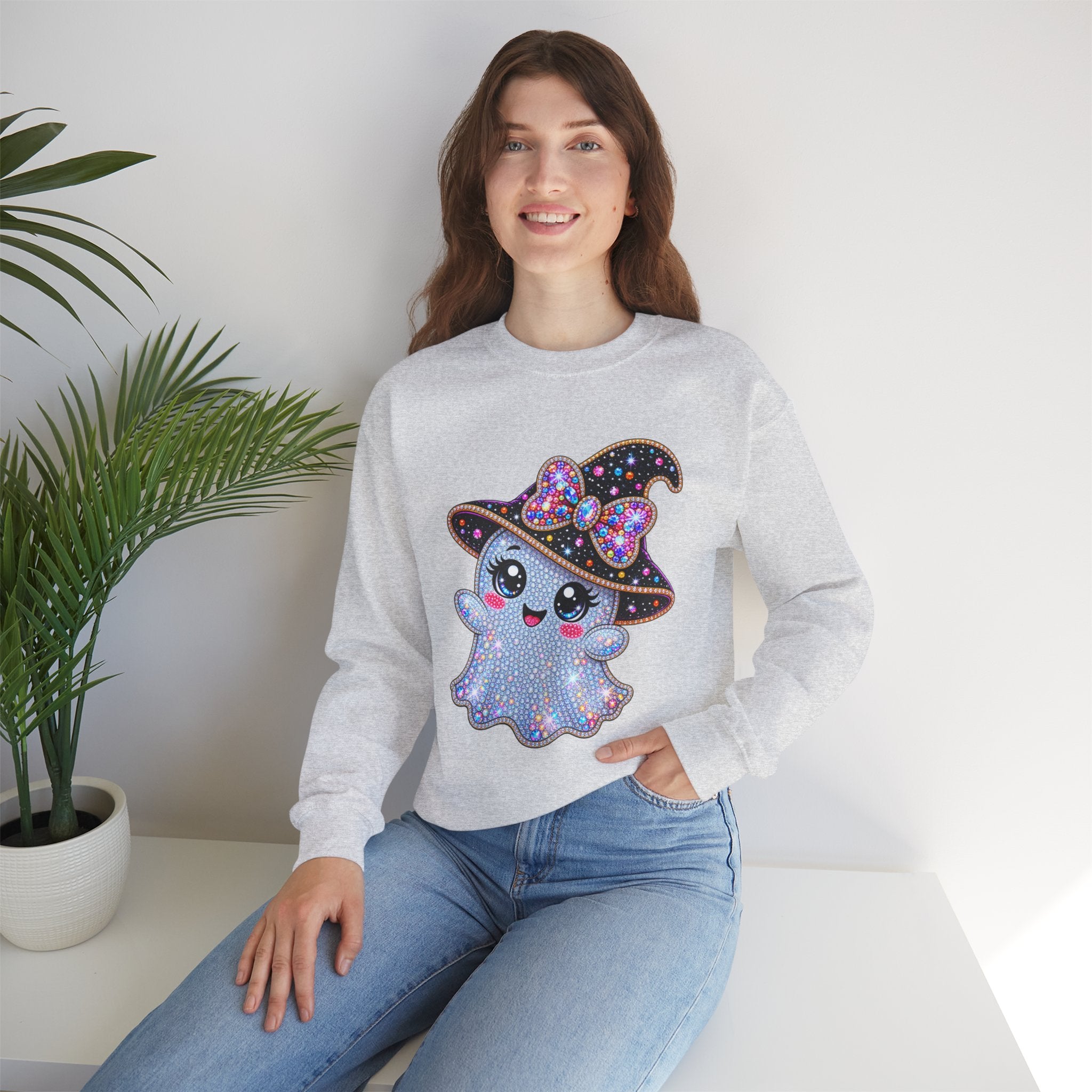 CUTE  WITCH GHOSTS HALLOWEEN SWEATSHIRT