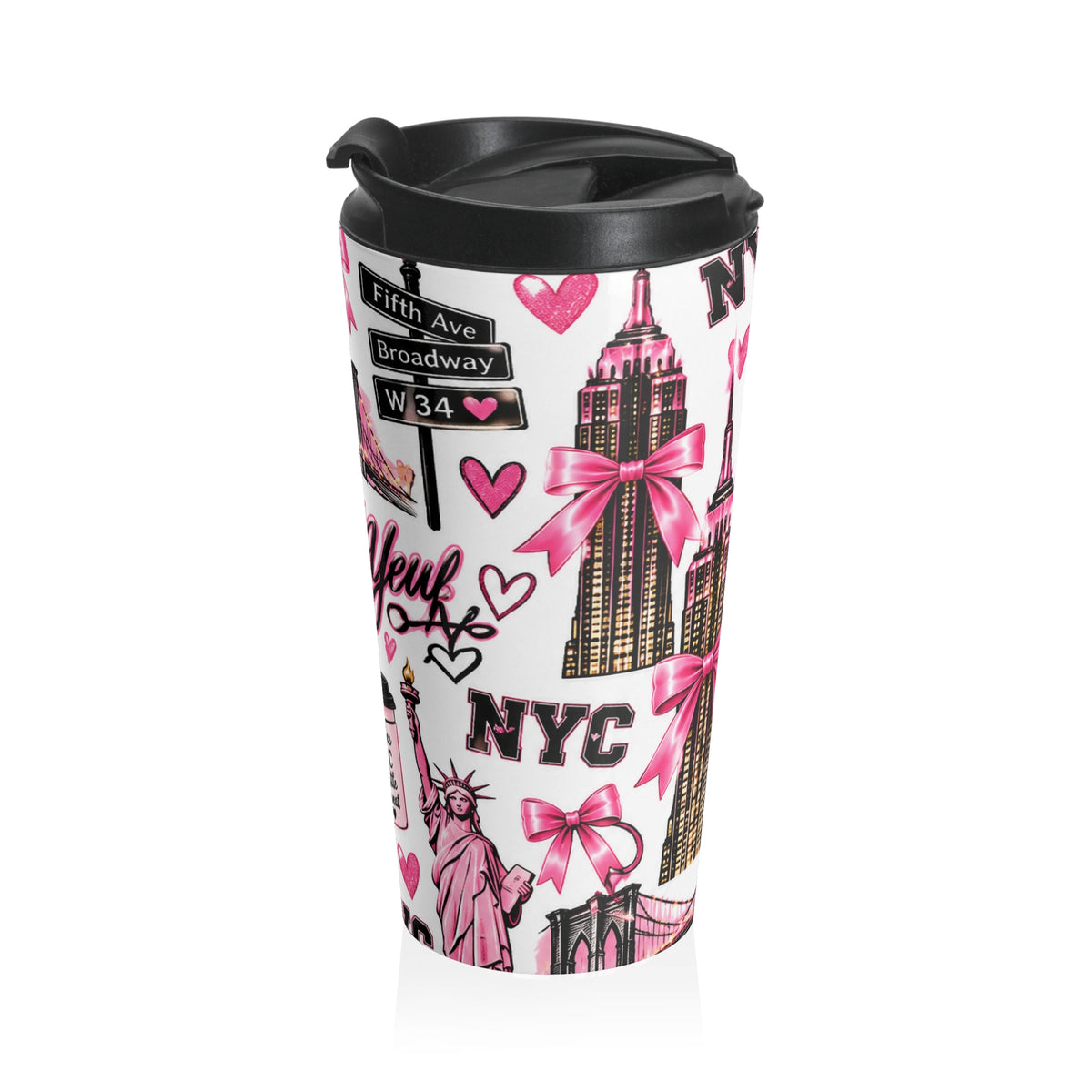 NYC hustle  hearts Travel Mug