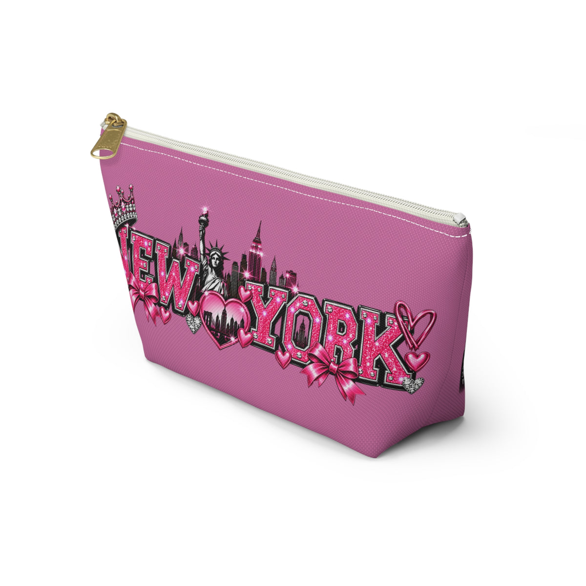 NYC Girl Glam Makeup Bag – Pink New York Accessory Pouch 💕🗽✨