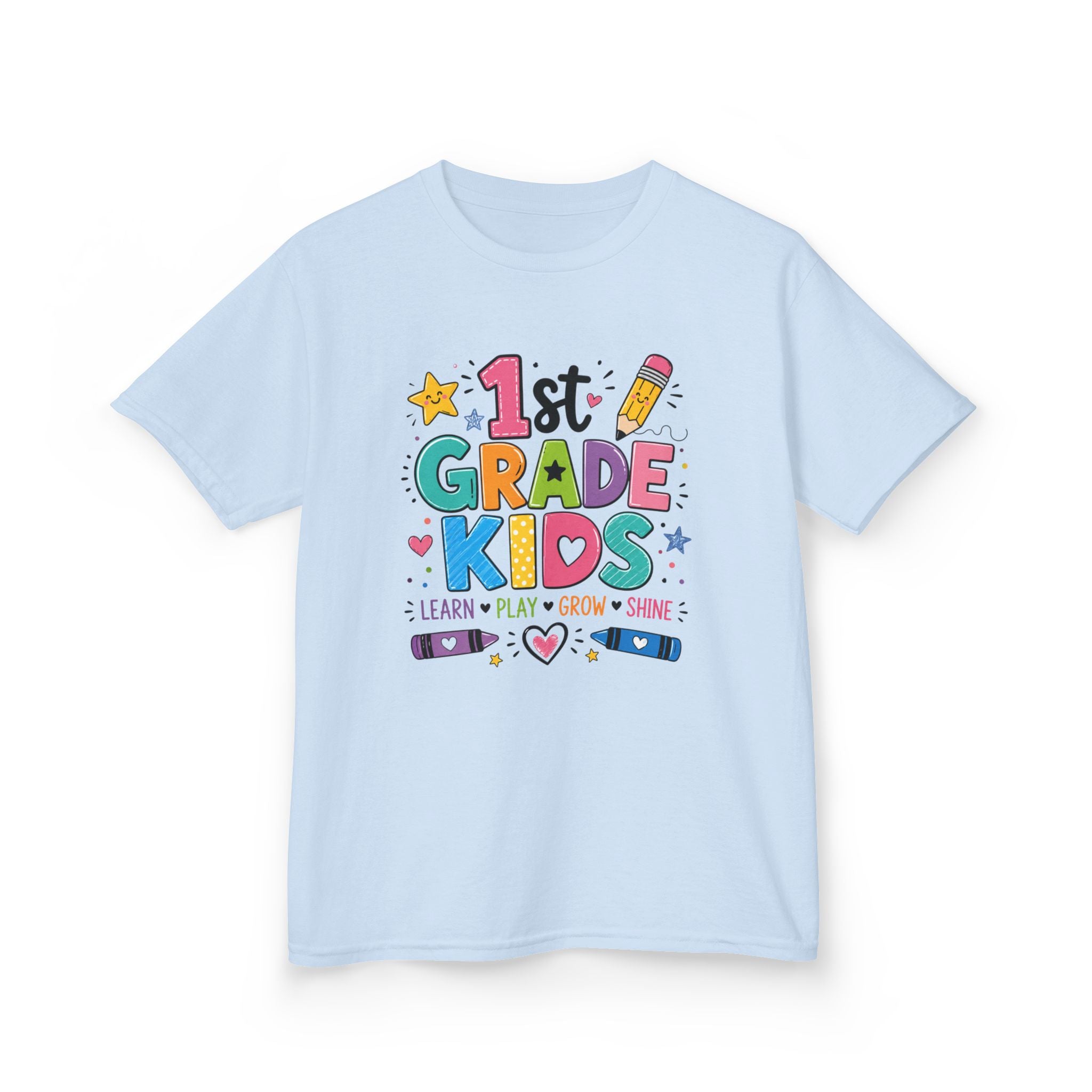 ✨ 1st Grade Kids Back to School Shirt – Learn • Play • Grow • Shine