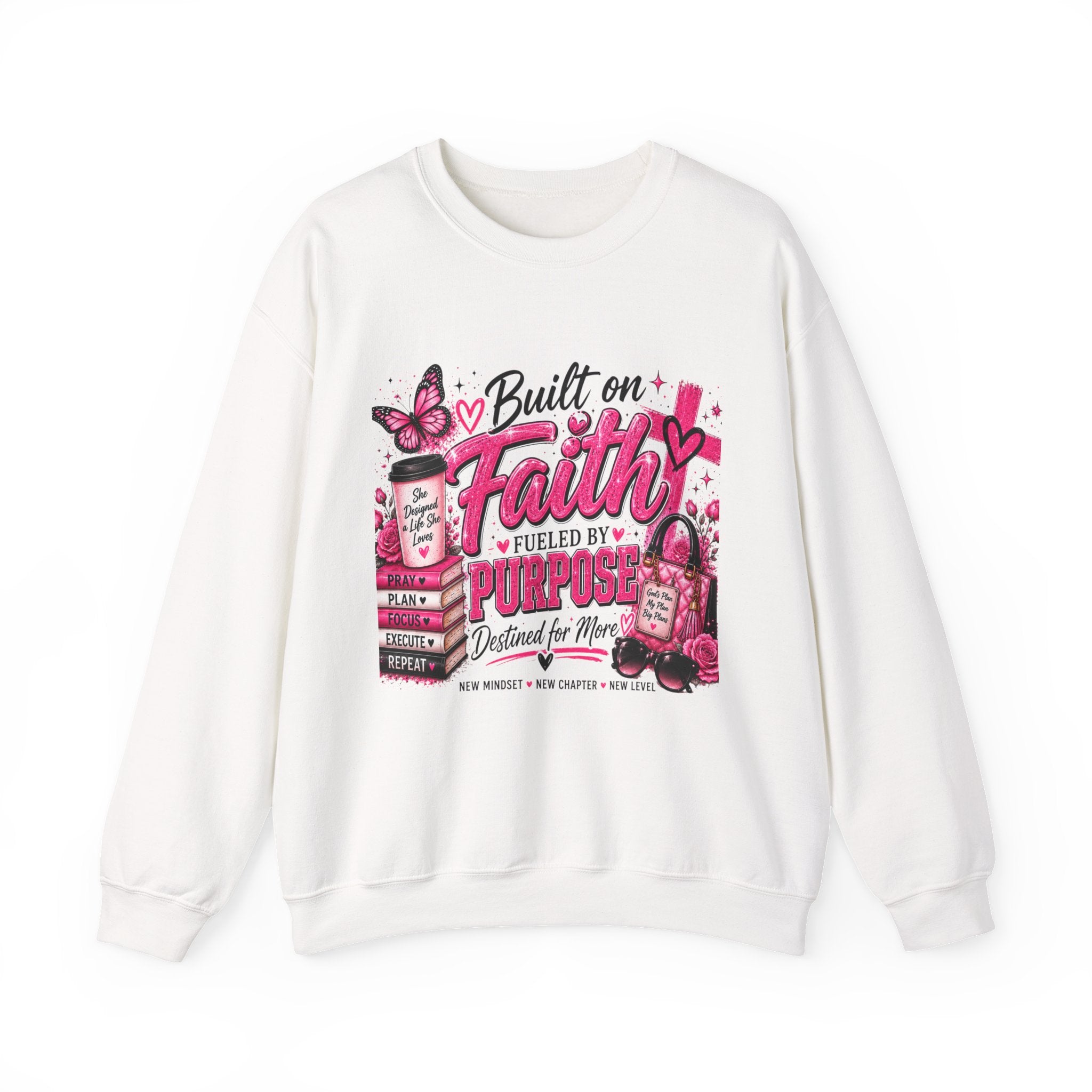 Built on Faith, Fueled by Purpose Cozy Crewneck Sweatshirt 💕