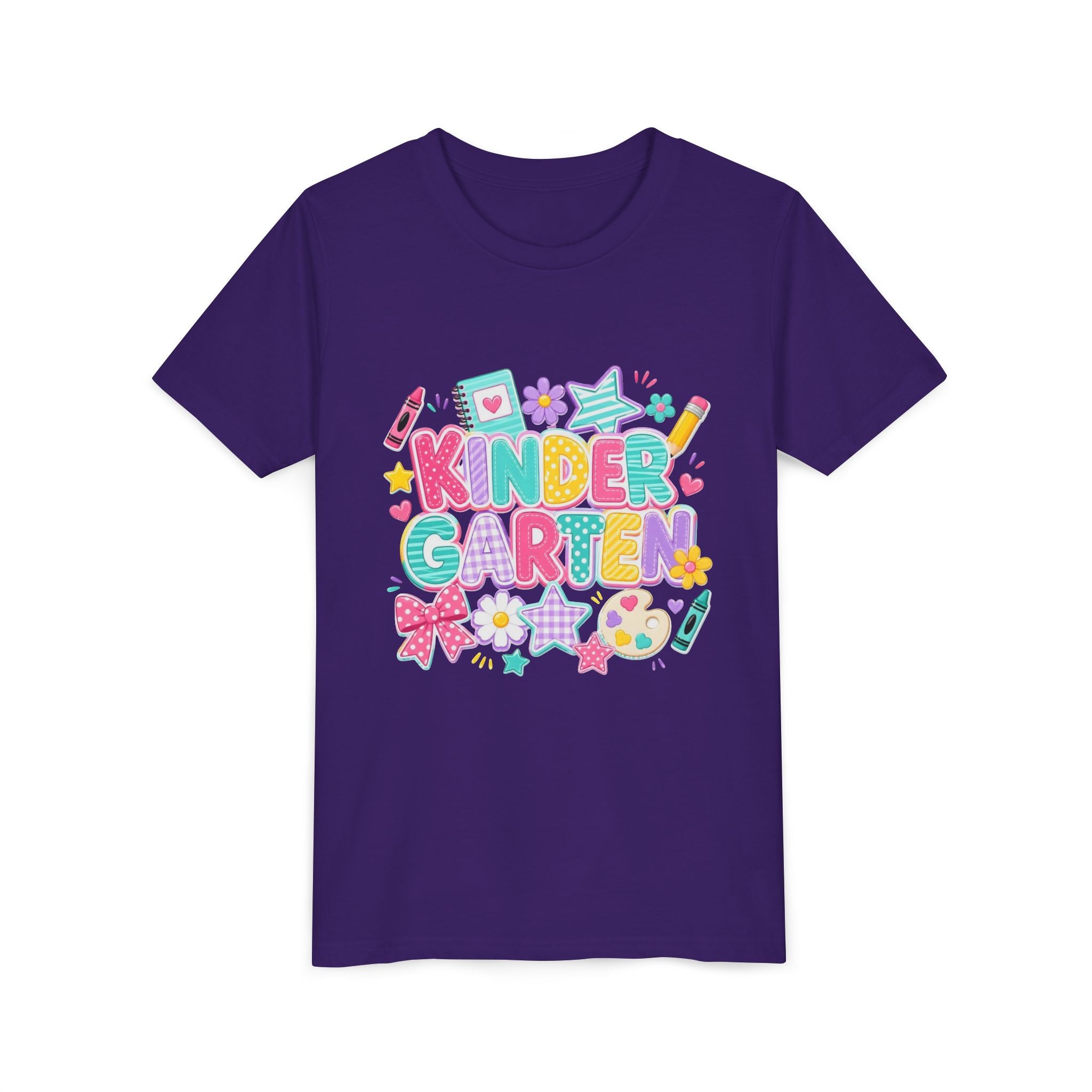 🌈 Kindergarten Cutie – Colorful Back-to-School Graphic Tee