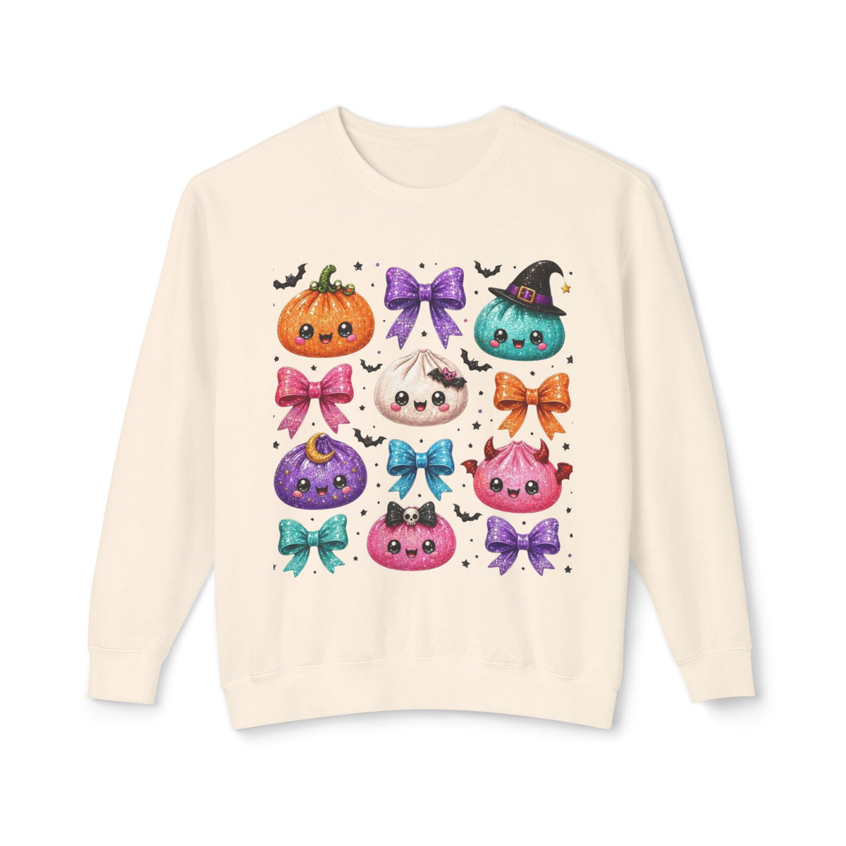 Cute Halloween Pumpkin & Bow  crewneck sweater