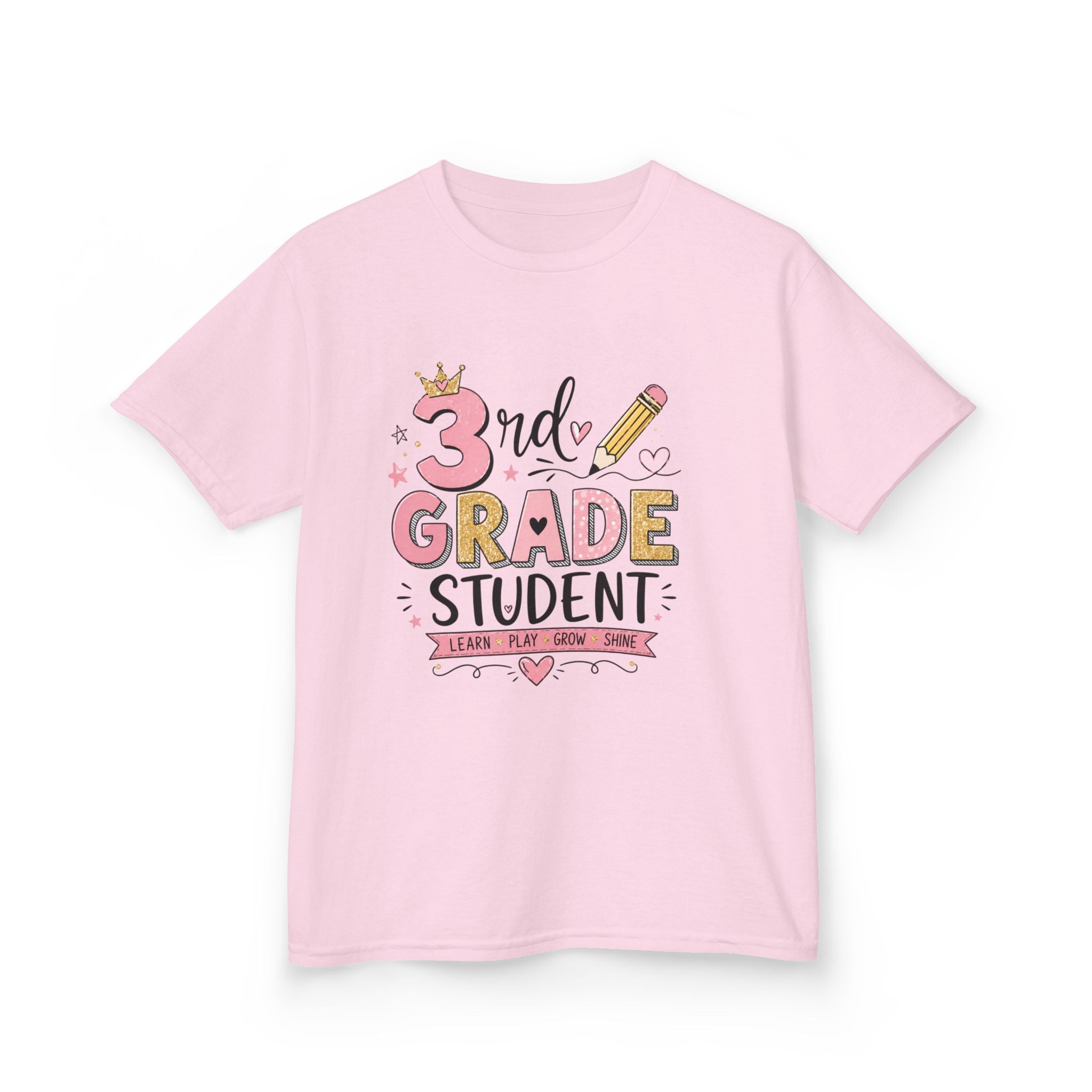 ✨ 3rd Grade Student Back to School Shirt – Cute Pink Glitter First Day of School Tee
