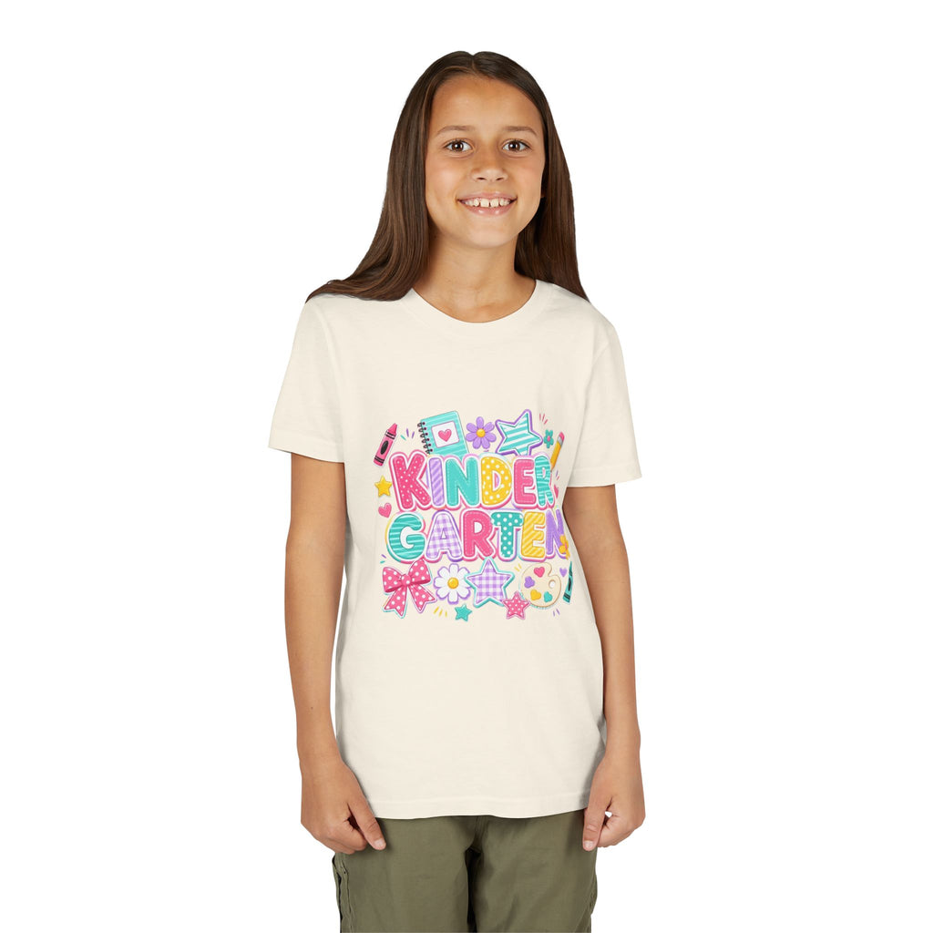 🌈 Kindergarten Cutie – Colorful Back-to-School Graphic Tee