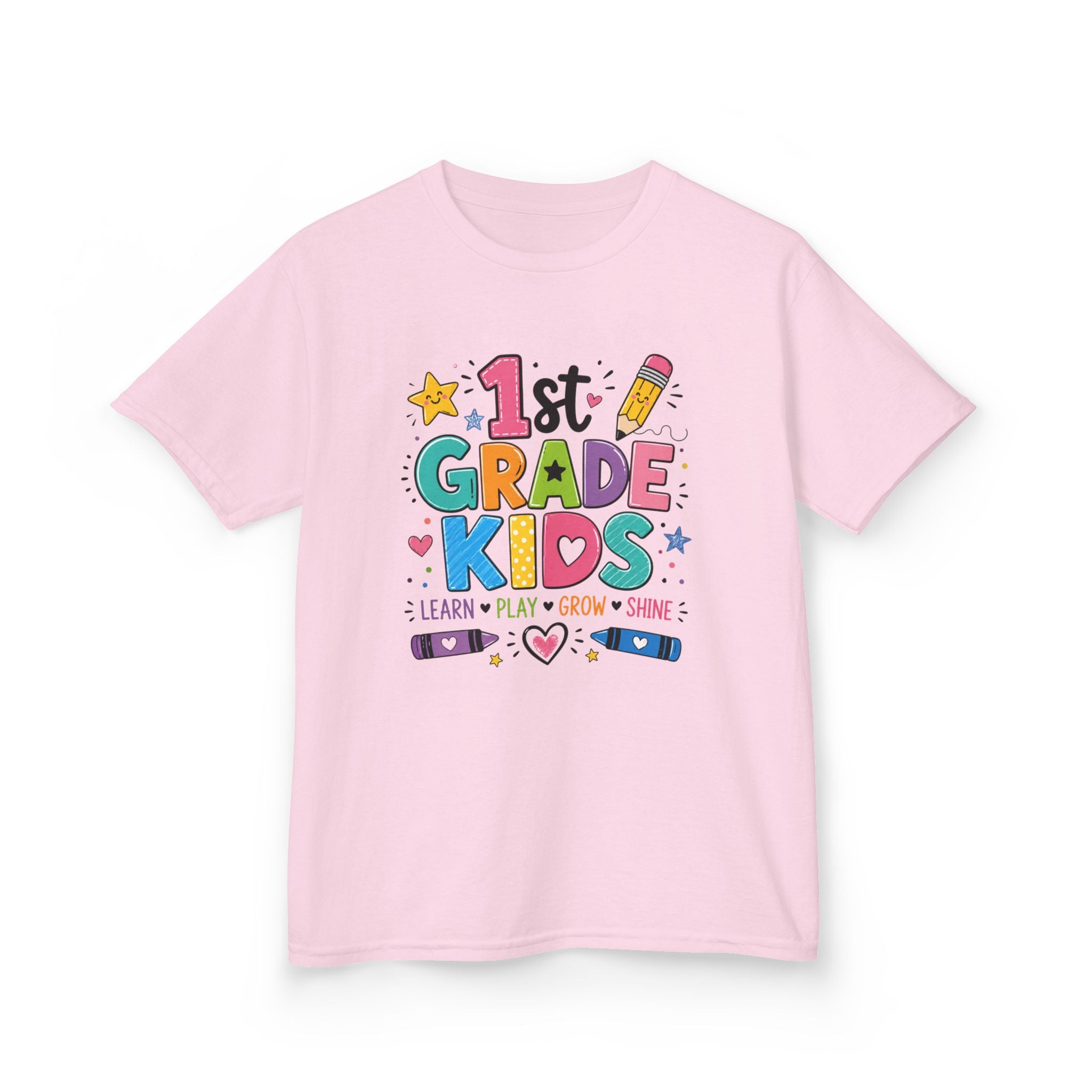 ✨ 1st Grade Kids Back to School Shirt – Learn • Play • Grow • Shine