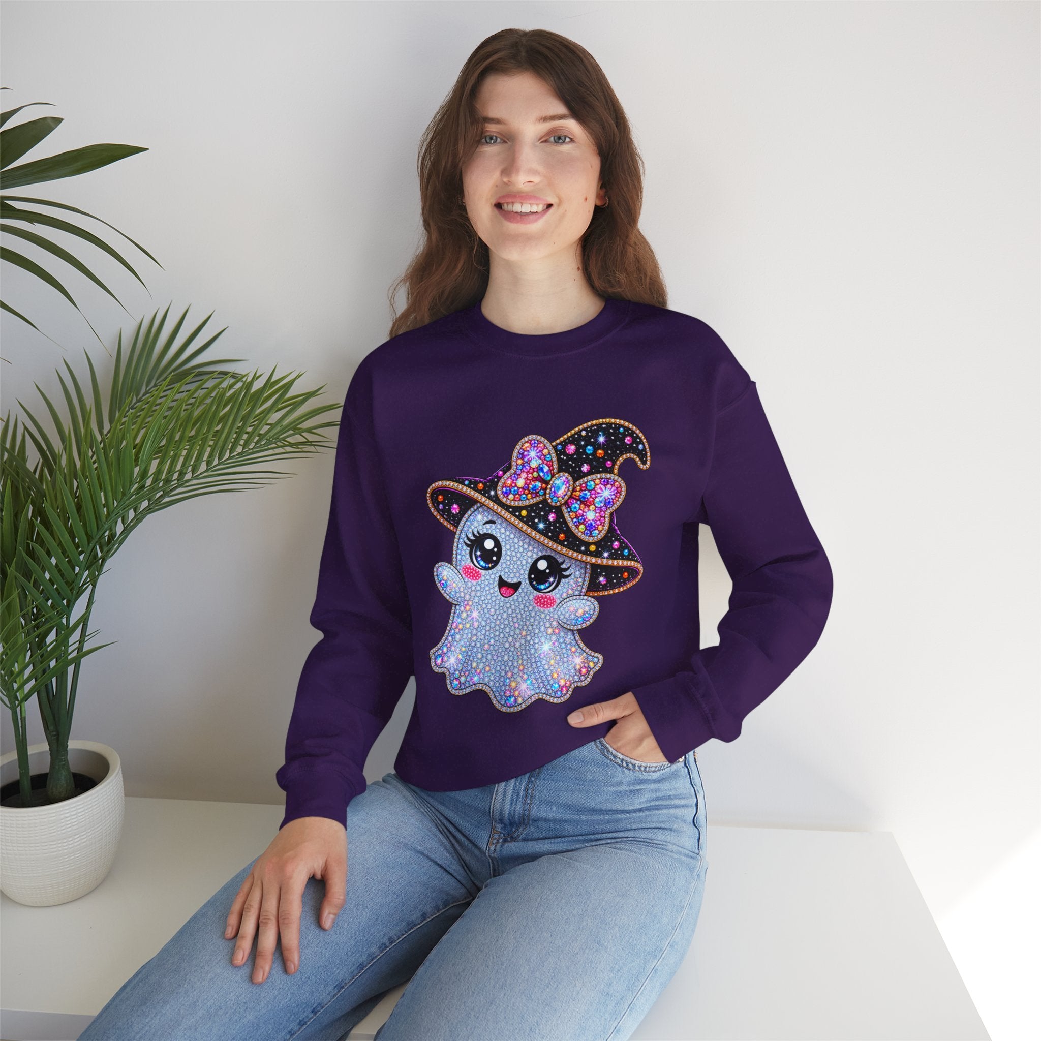 CUTE  WITCH GHOSTS HALLOWEEN SWEATSHIRT