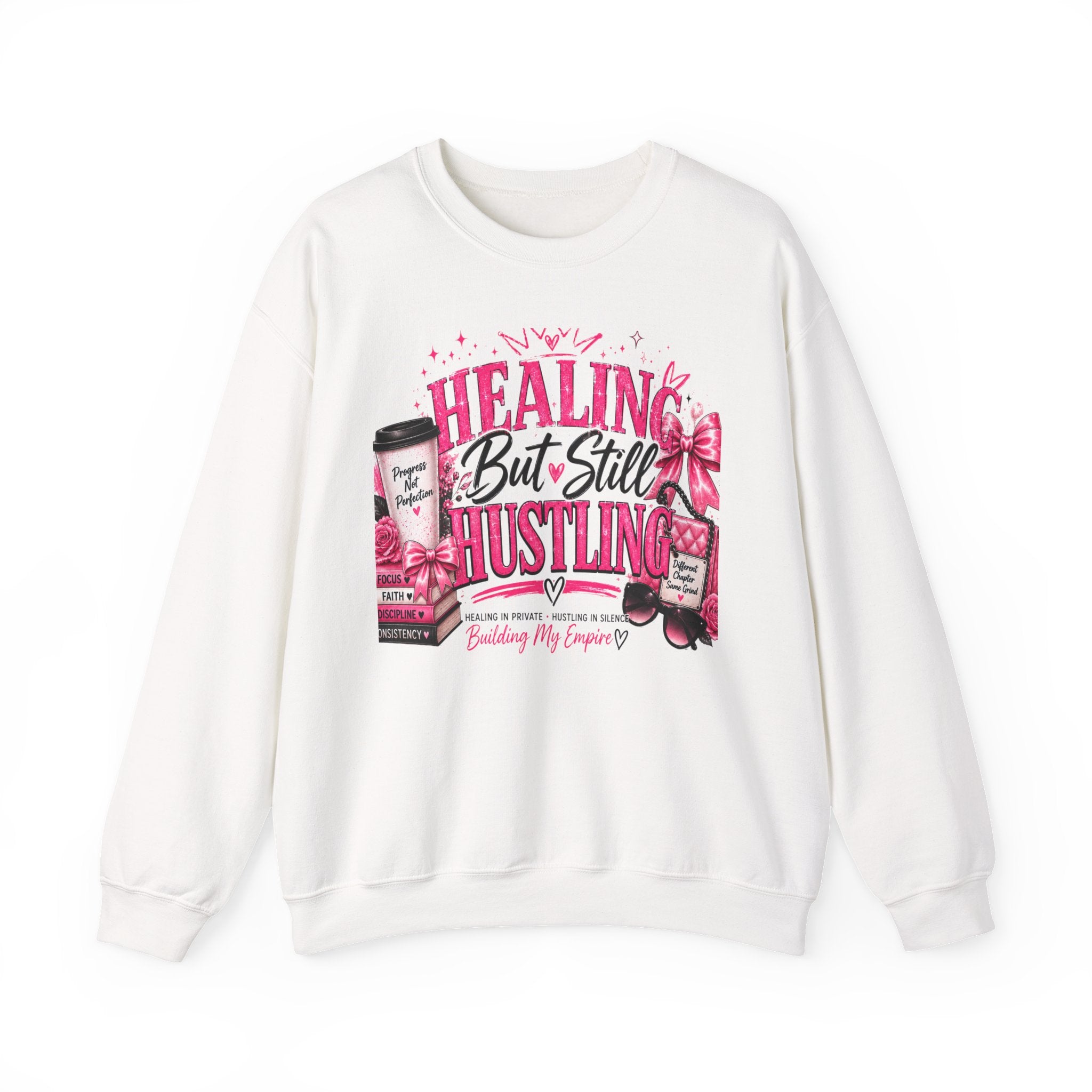Healing but Still Hustling Cozy Crewneck Sweatshirt 💕