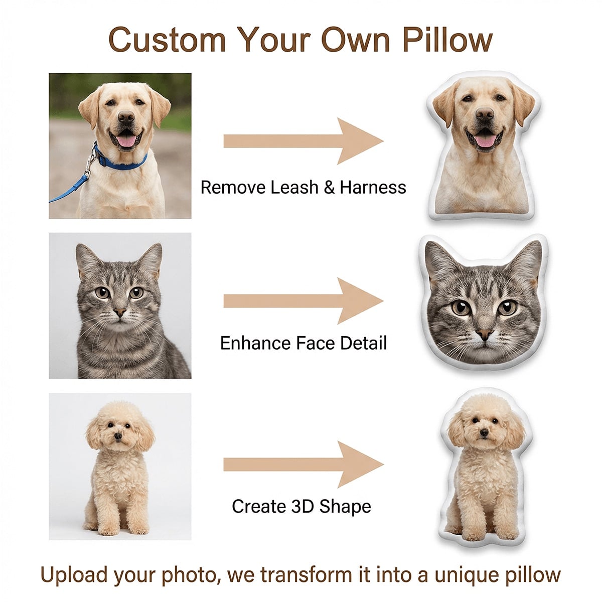 ✨ Personalized Kawaii Name Pillow | Custom Plush Gift for Kids