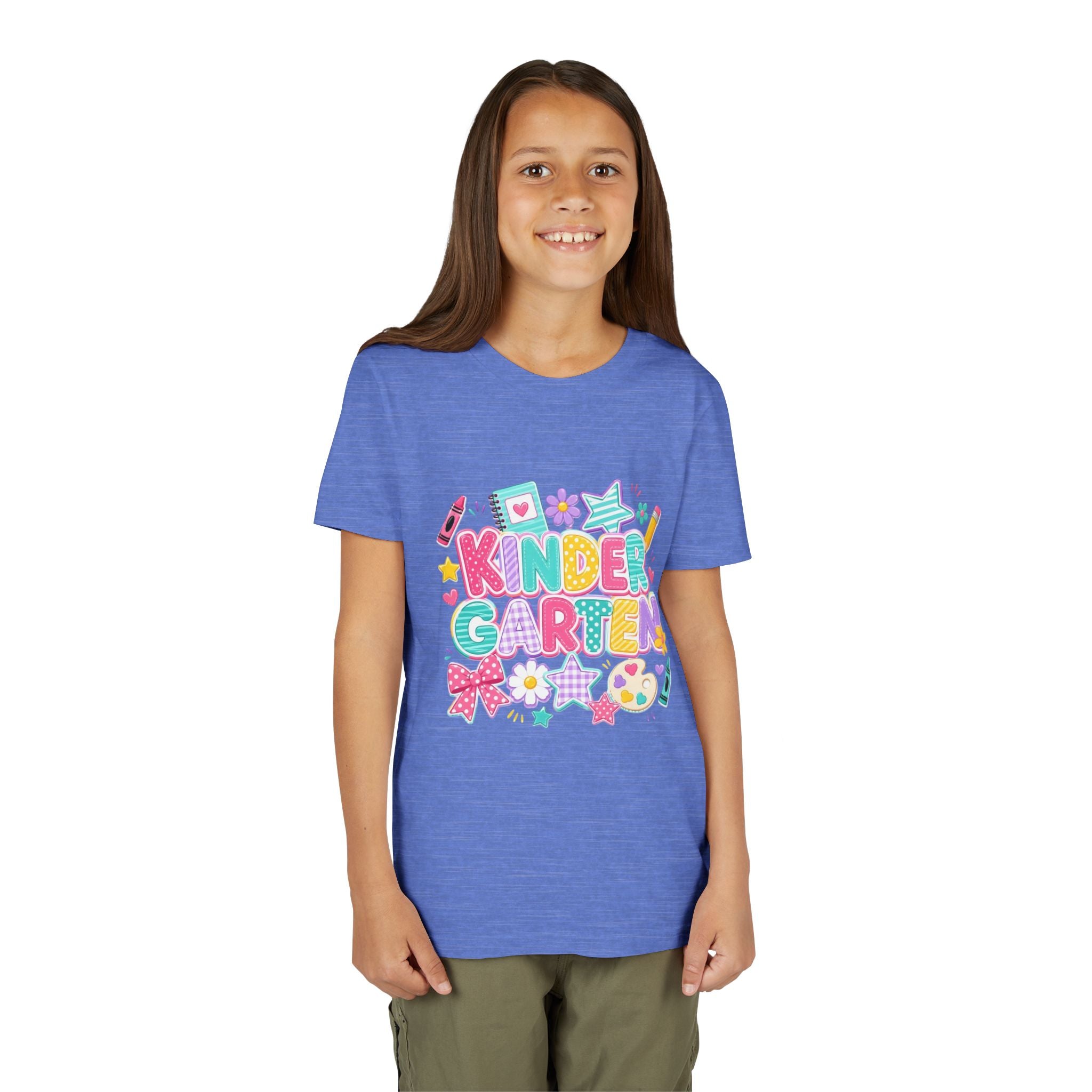 🌈 Kindergarten Cutie – Colorful Back-to-School Graphic Tee