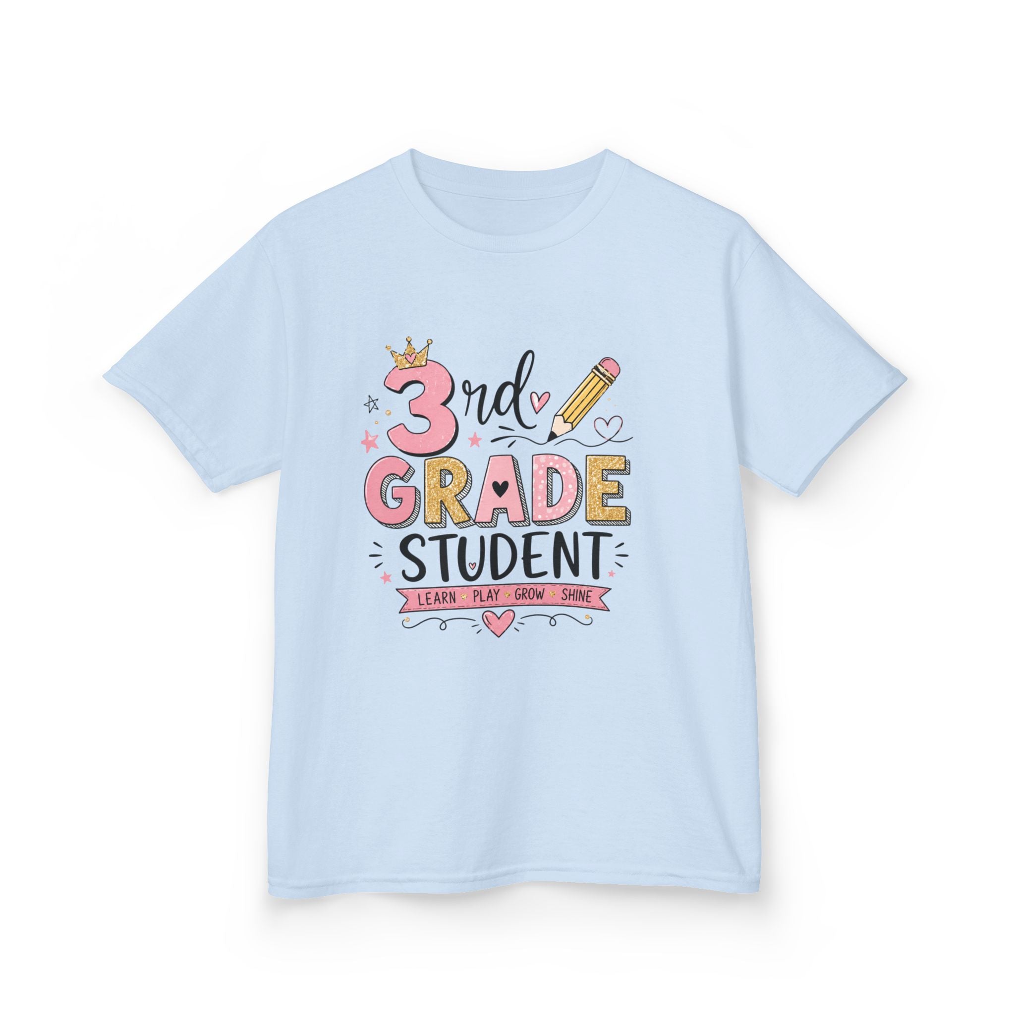 ✨ 3rd Grade Student Back to School Shirt – Cute Pink Glitter First Day of School Tee