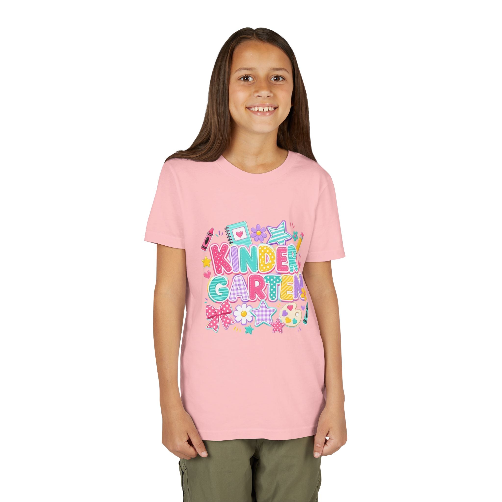 🌈 Kindergarten Cutie – Colorful Back-to-School Graphic Tee