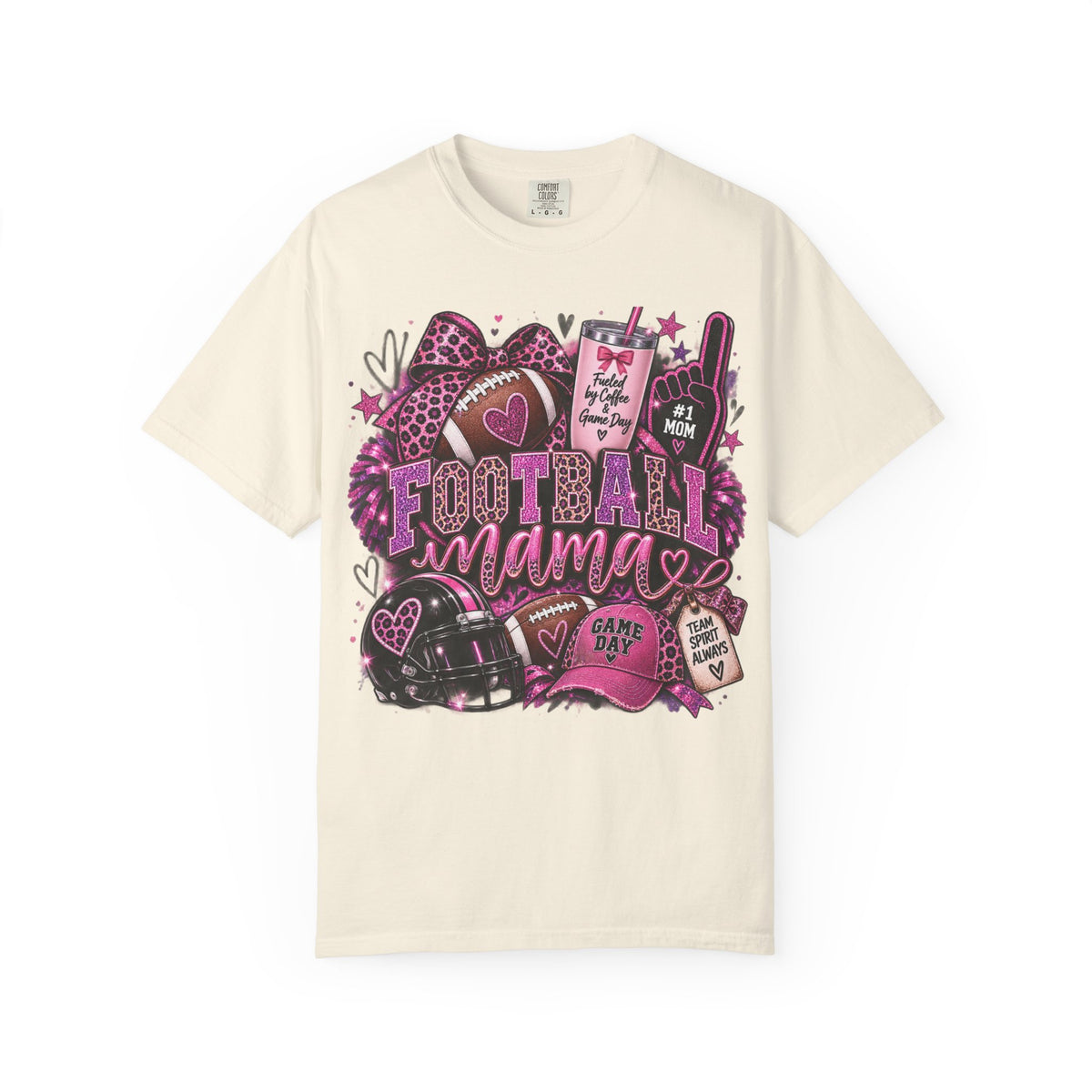 Pink Football Mama Game Day Tee