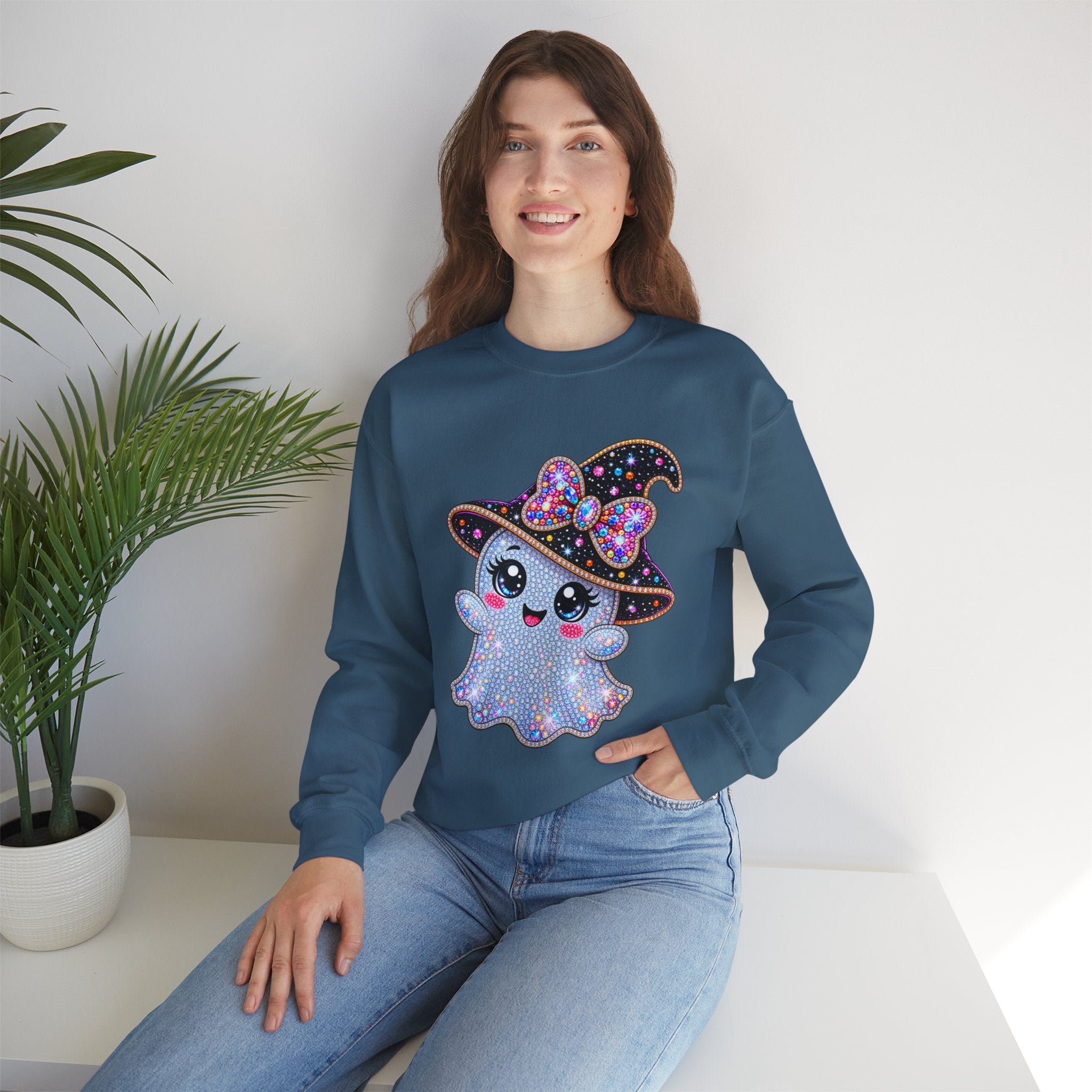 CUTE  WITCH GHOSTS HALLOWEEN SWEATSHIRT