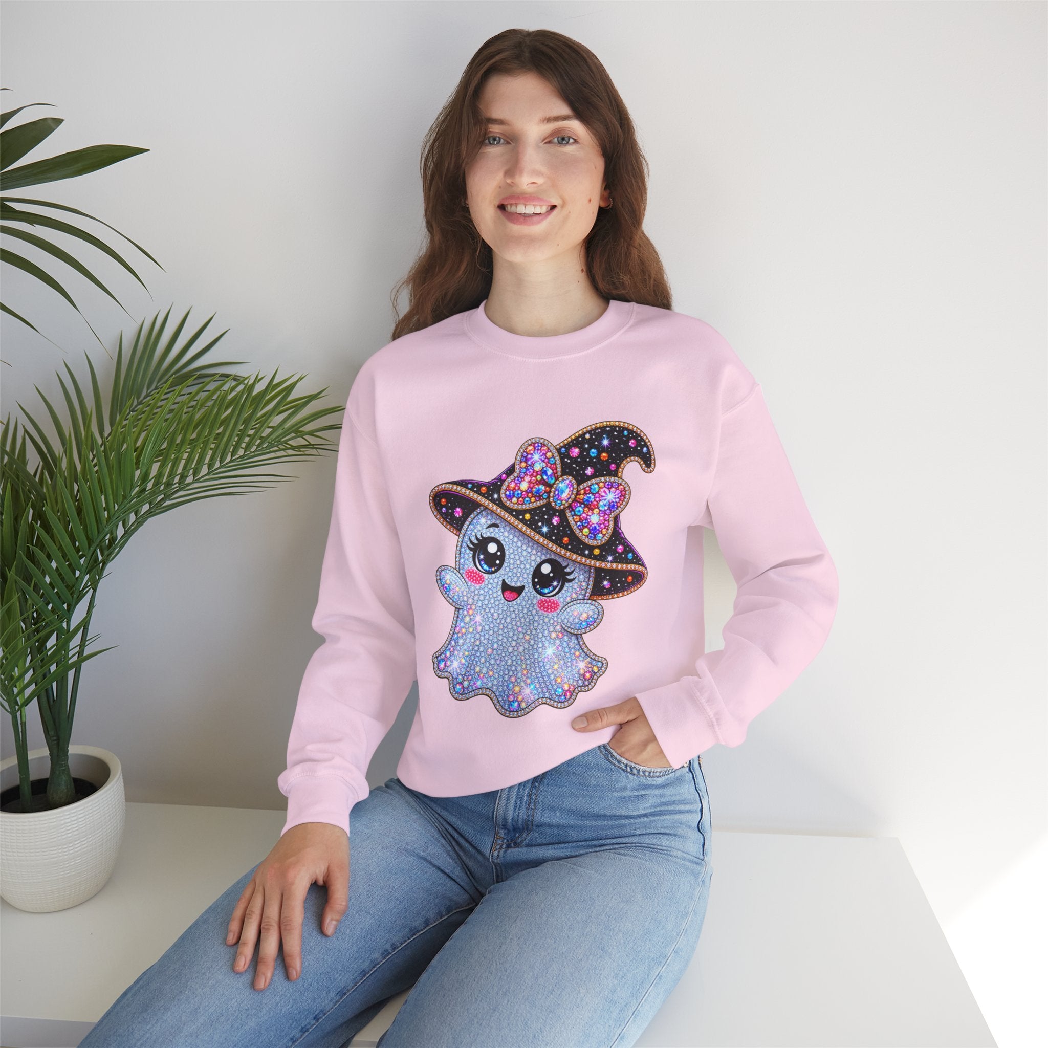 CUTE  WITCH GHOSTS HALLOWEEN SWEATSHIRT