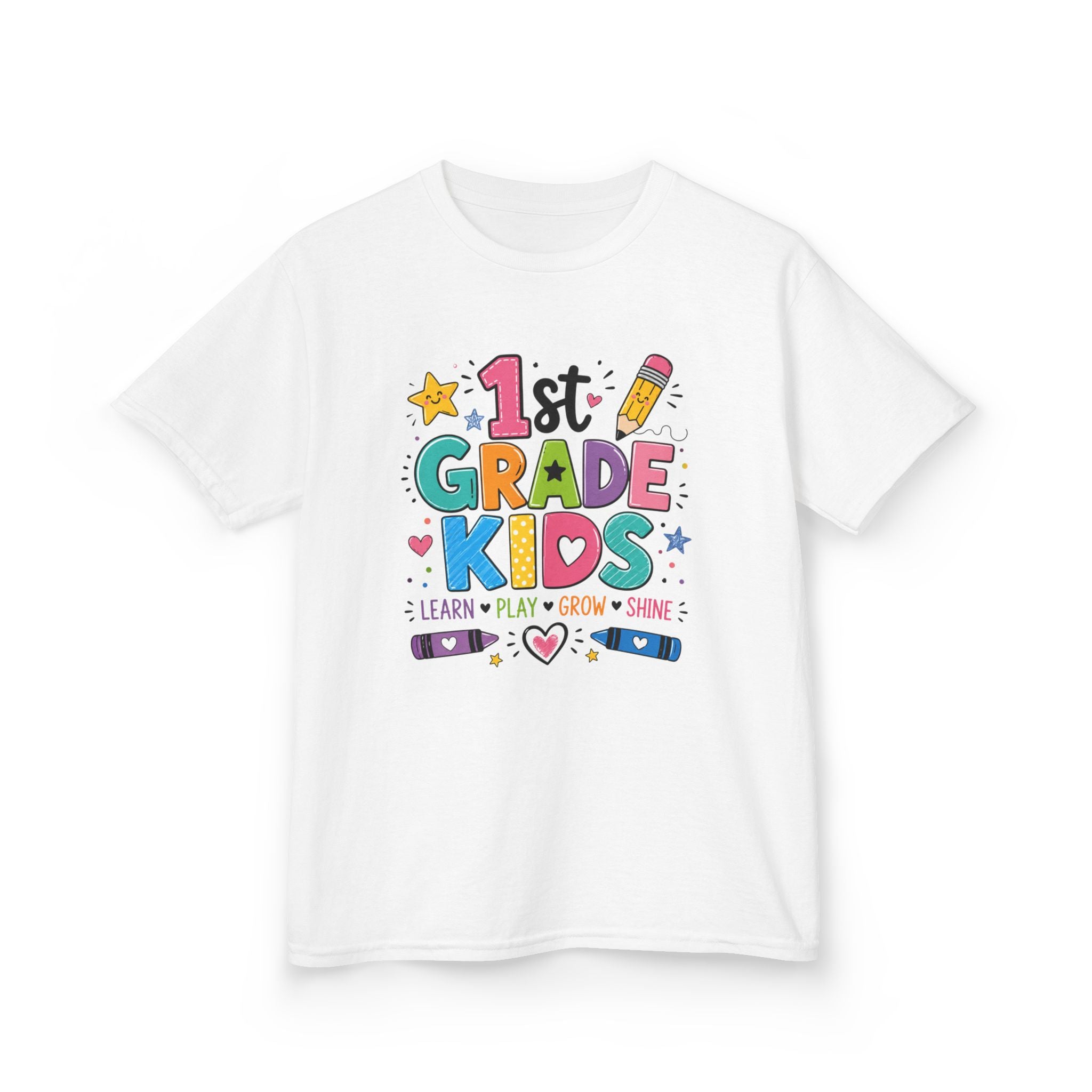 ✨ 1st Grade Kids Back to School Shirt – Learn • Play • Grow • Shine