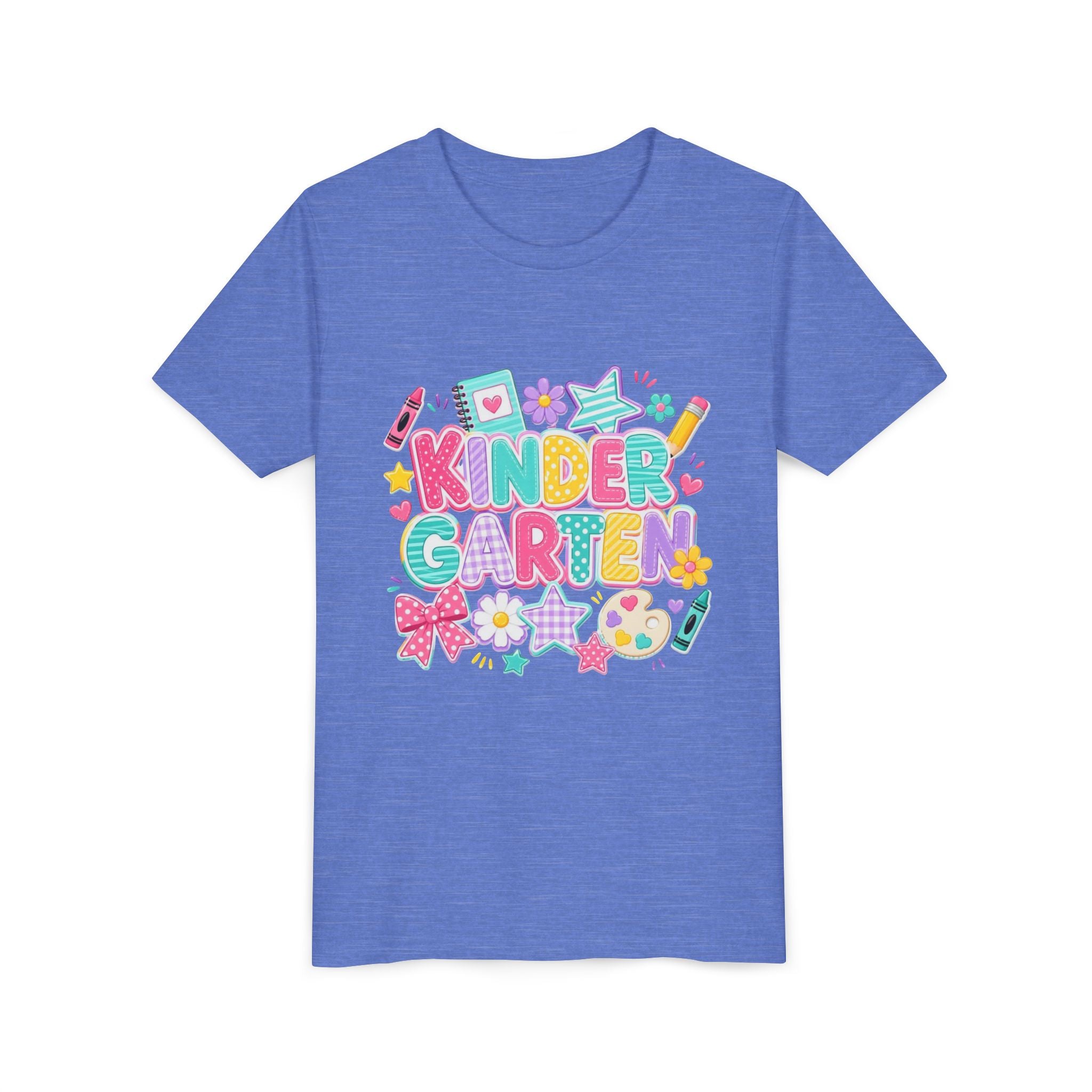 🌈 Kindergarten Cutie – Colorful Back-to-School Graphic Tee