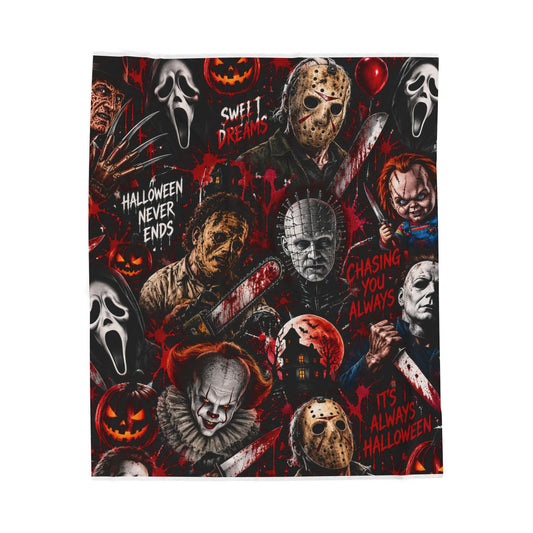 Spooky Horror Plush Blanket 🎃🖤