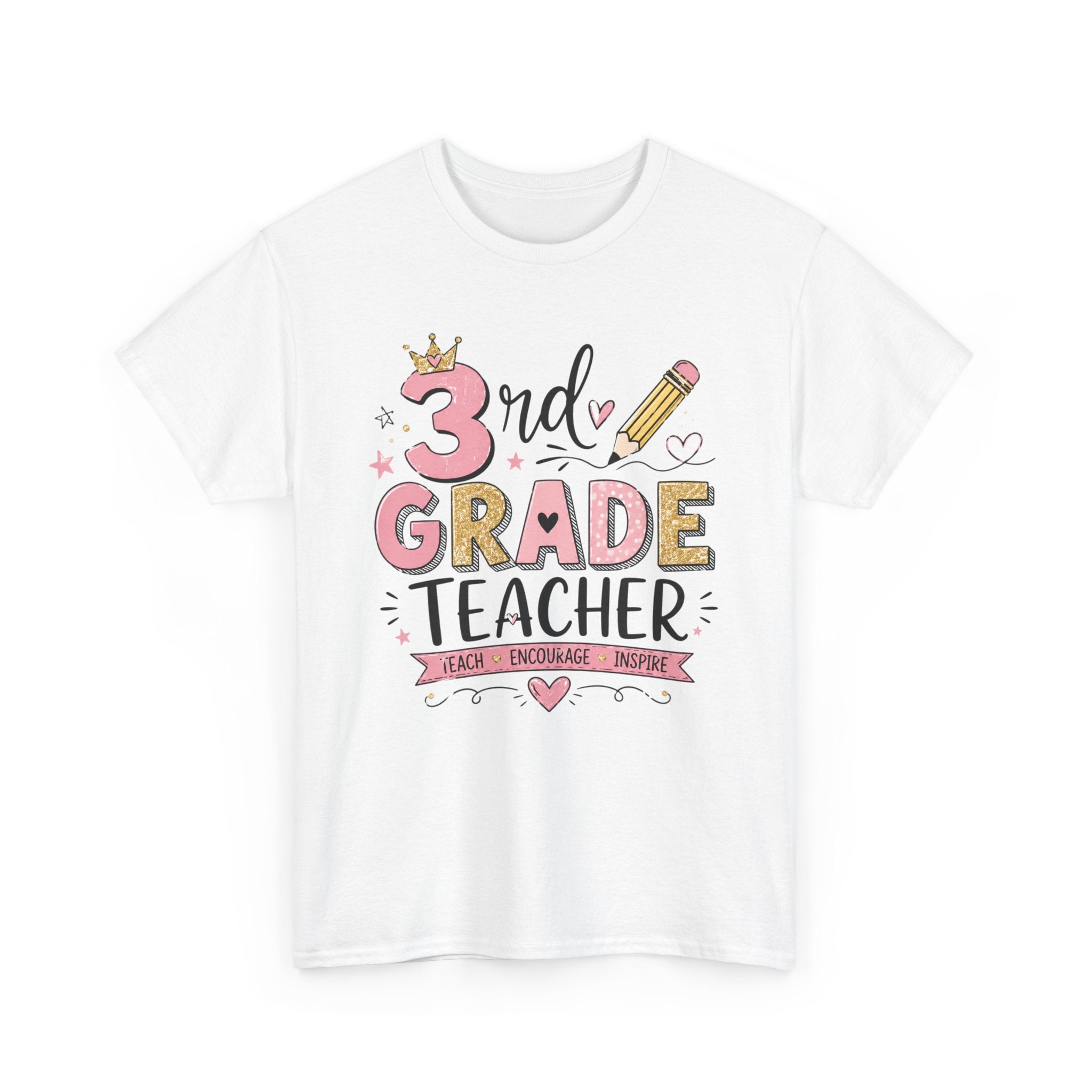 3rd Grade Teacher Tee – Teach • Encourage • Inspire