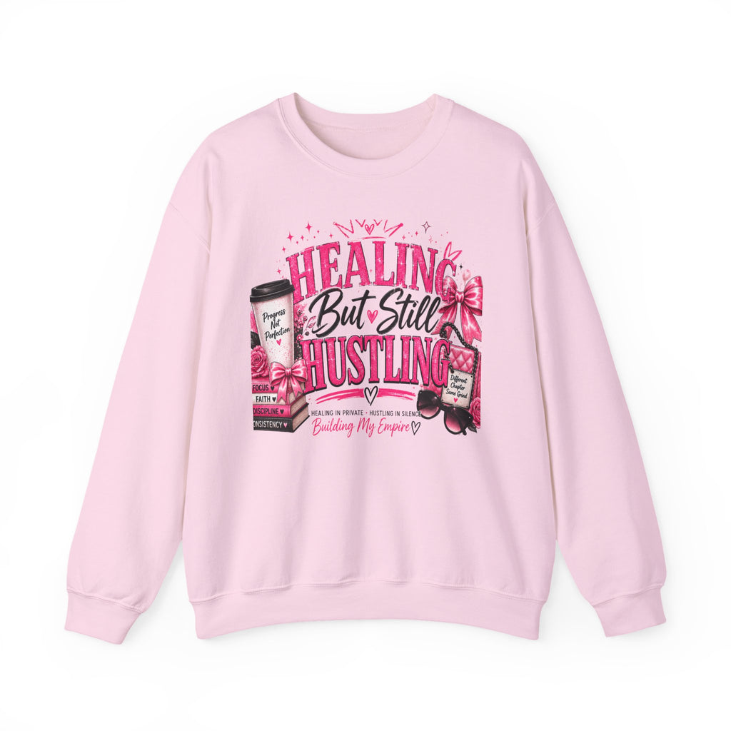 Healing but Still Hustling Cozy Crewneck Sweatshirt 💕
