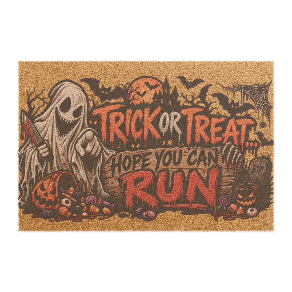 Trick or Treat Hope You Can Run Halloween Doormat
