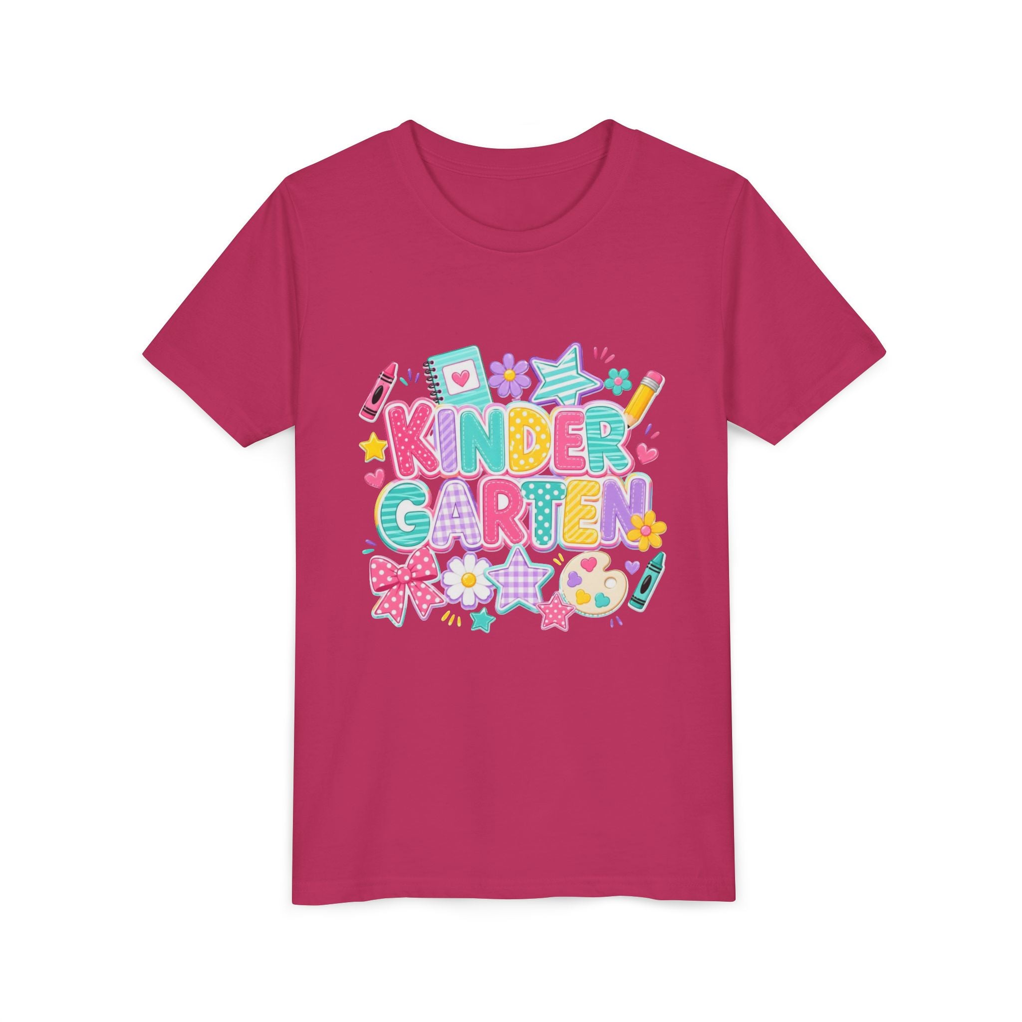 🌈 Kindergarten Cutie – Colorful Back-to-School Graphic Tee