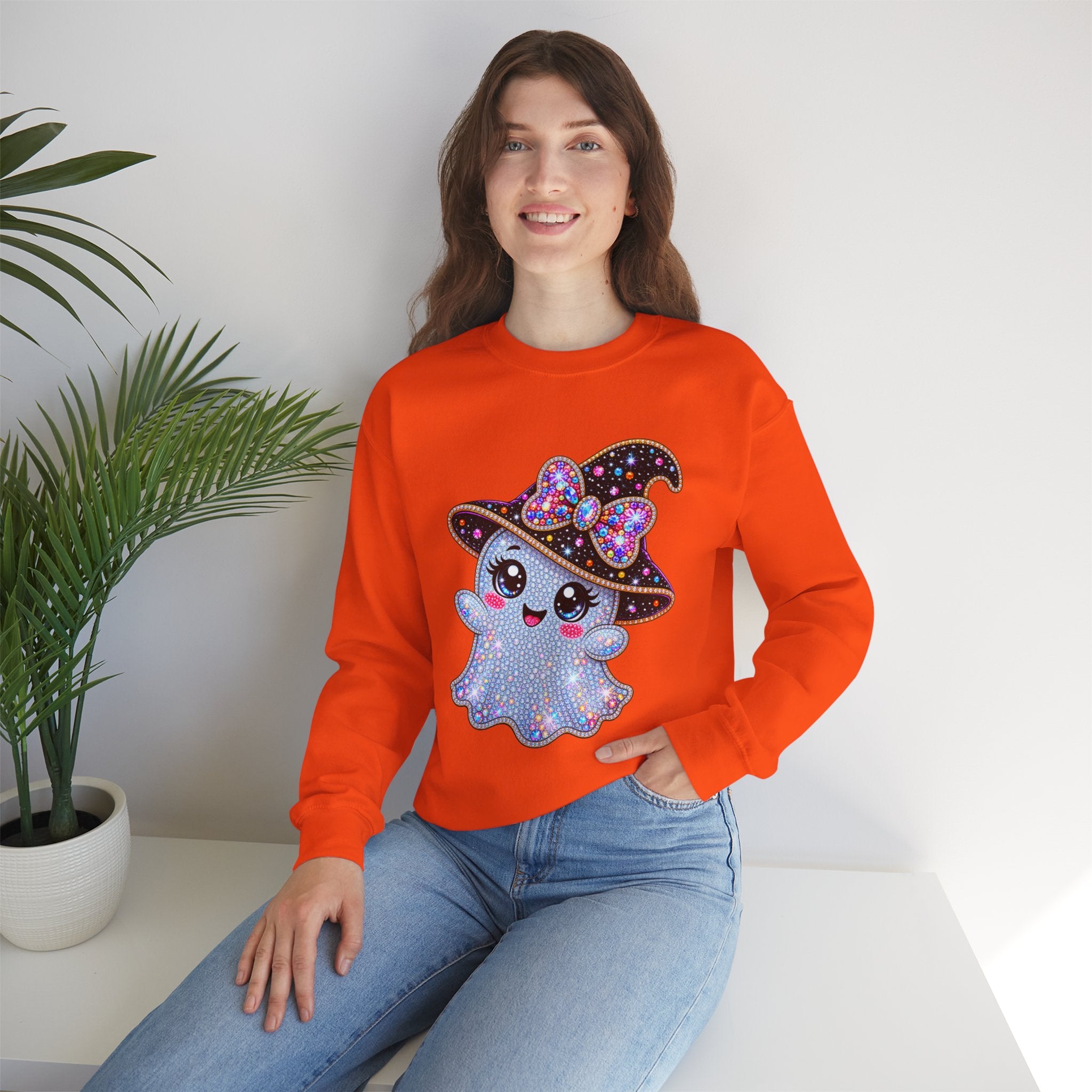 CUTE  WITCH GHOSTS HALLOWEEN SWEATSHIRT