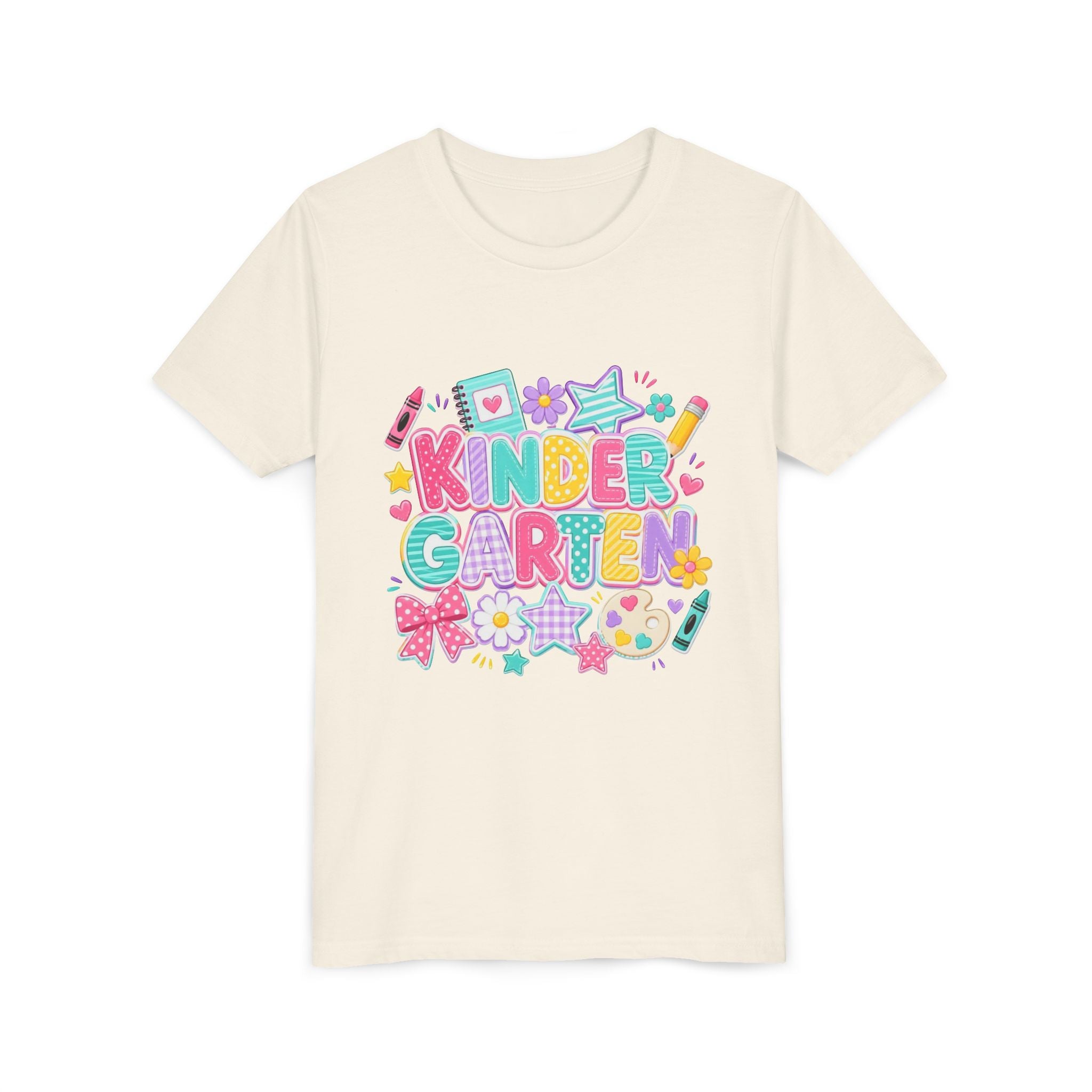 🌈 Kindergarten Cutie – Colorful Back-to-School Graphic Tee