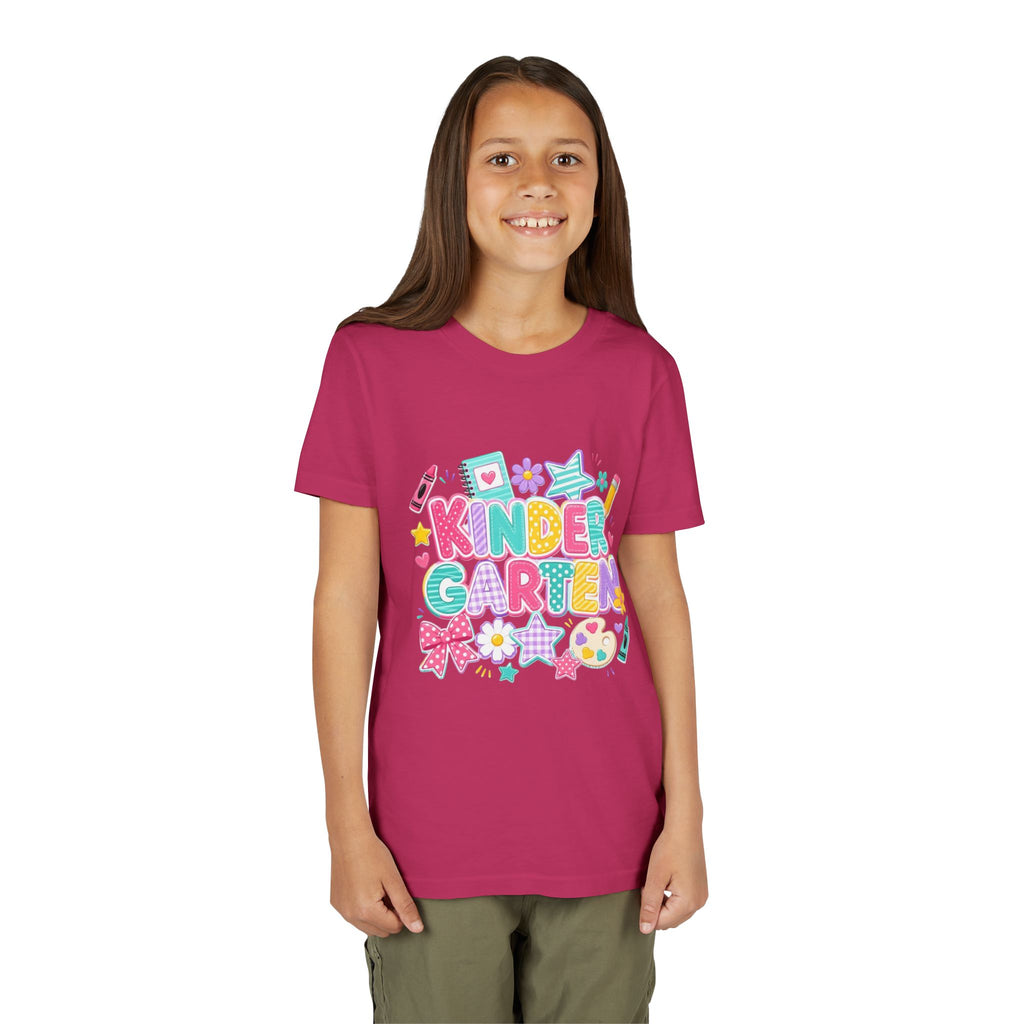 🌈 Kindergarten Cutie – Colorful Back-to-School Graphic Tee