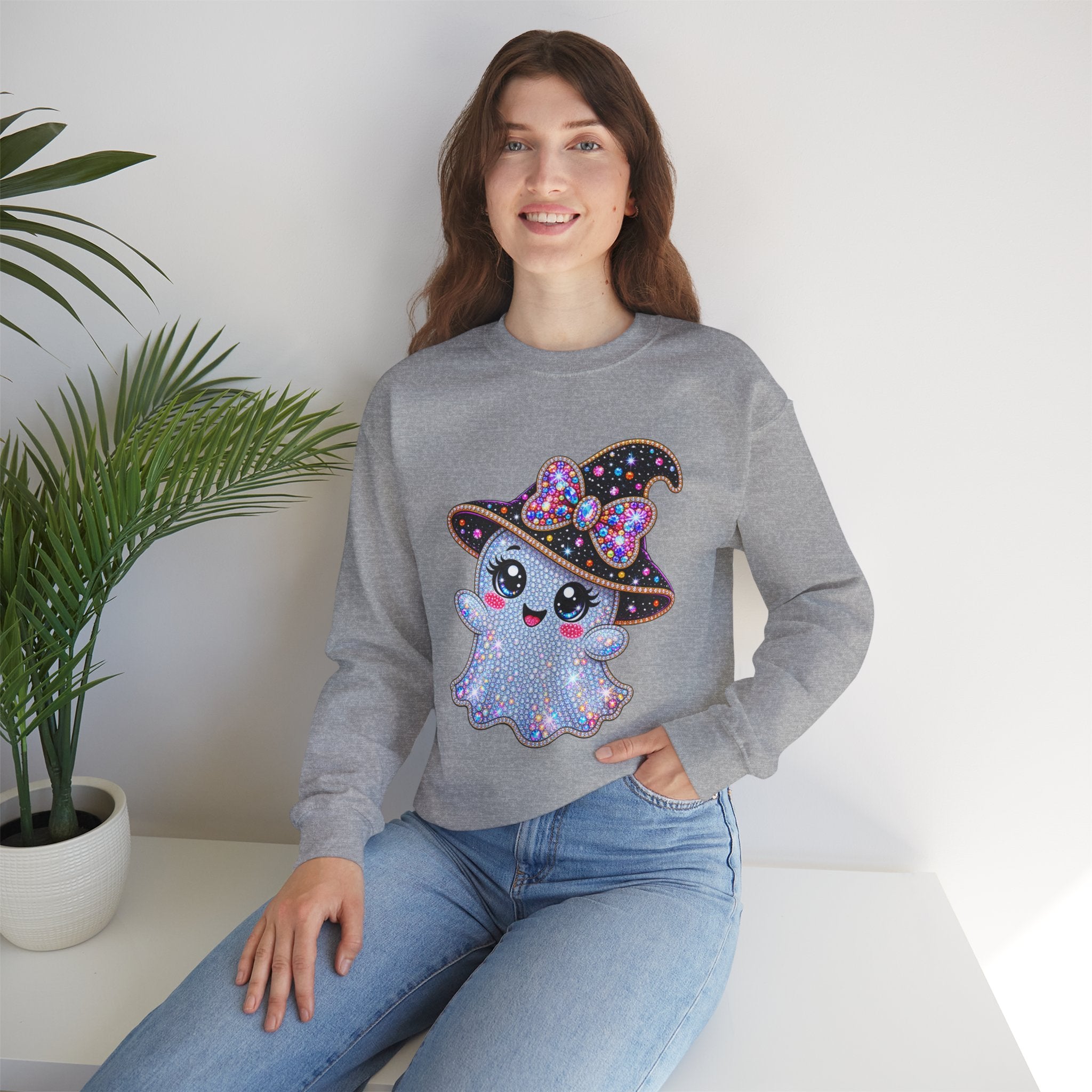 CUTE  WITCH GHOSTS HALLOWEEN SWEATSHIRT