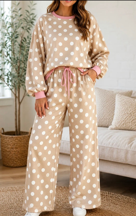 Pretty in Polka Dots | Women's Two-Piece Lounge Set