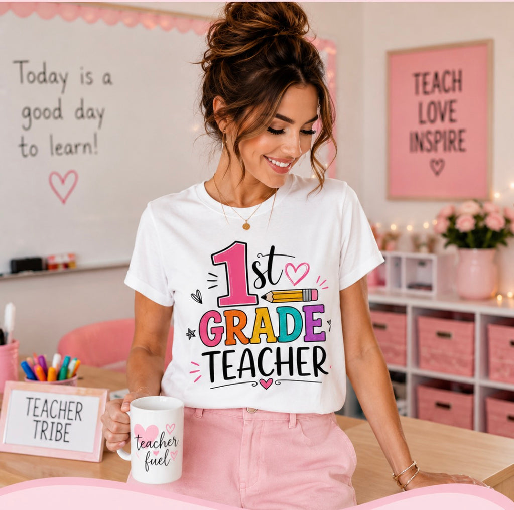 1st Grade Teacher Tee – Teach with Heart