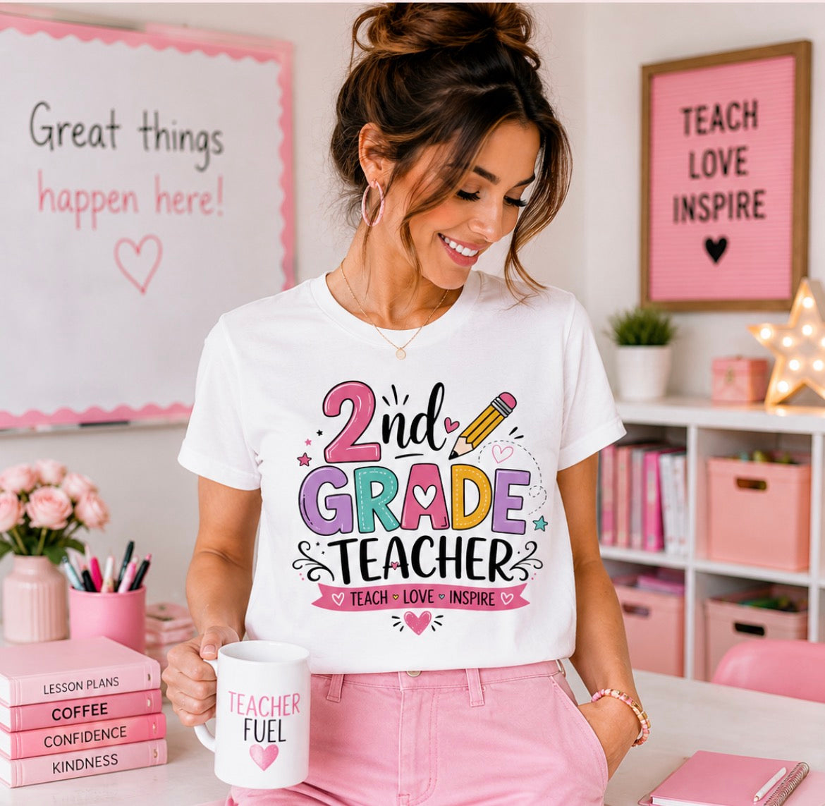 2nd Grade Teacher Tee – Teach • Love • Inspire