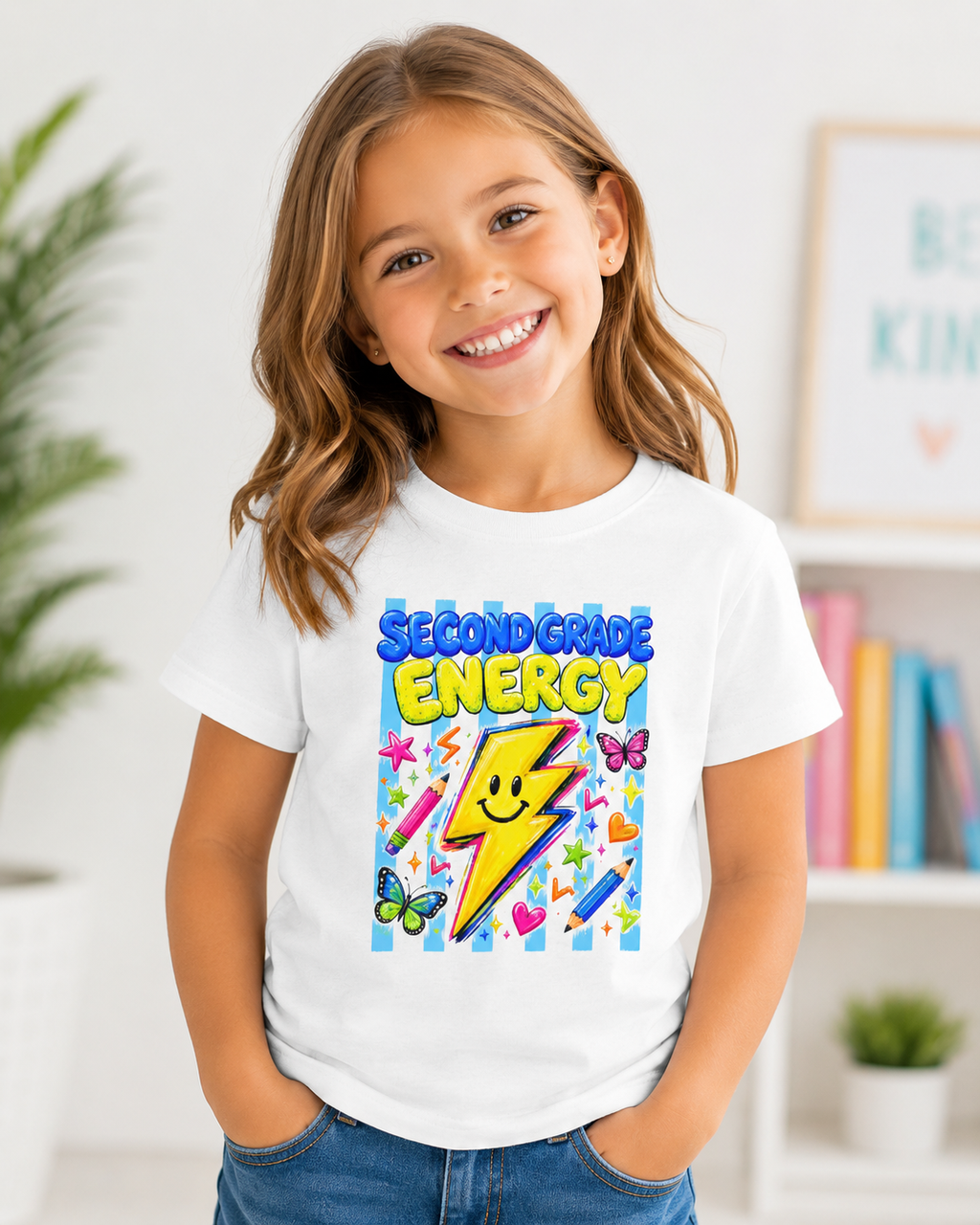 ✨ Second Grade Energy – Cute Back to School Graphic Tee