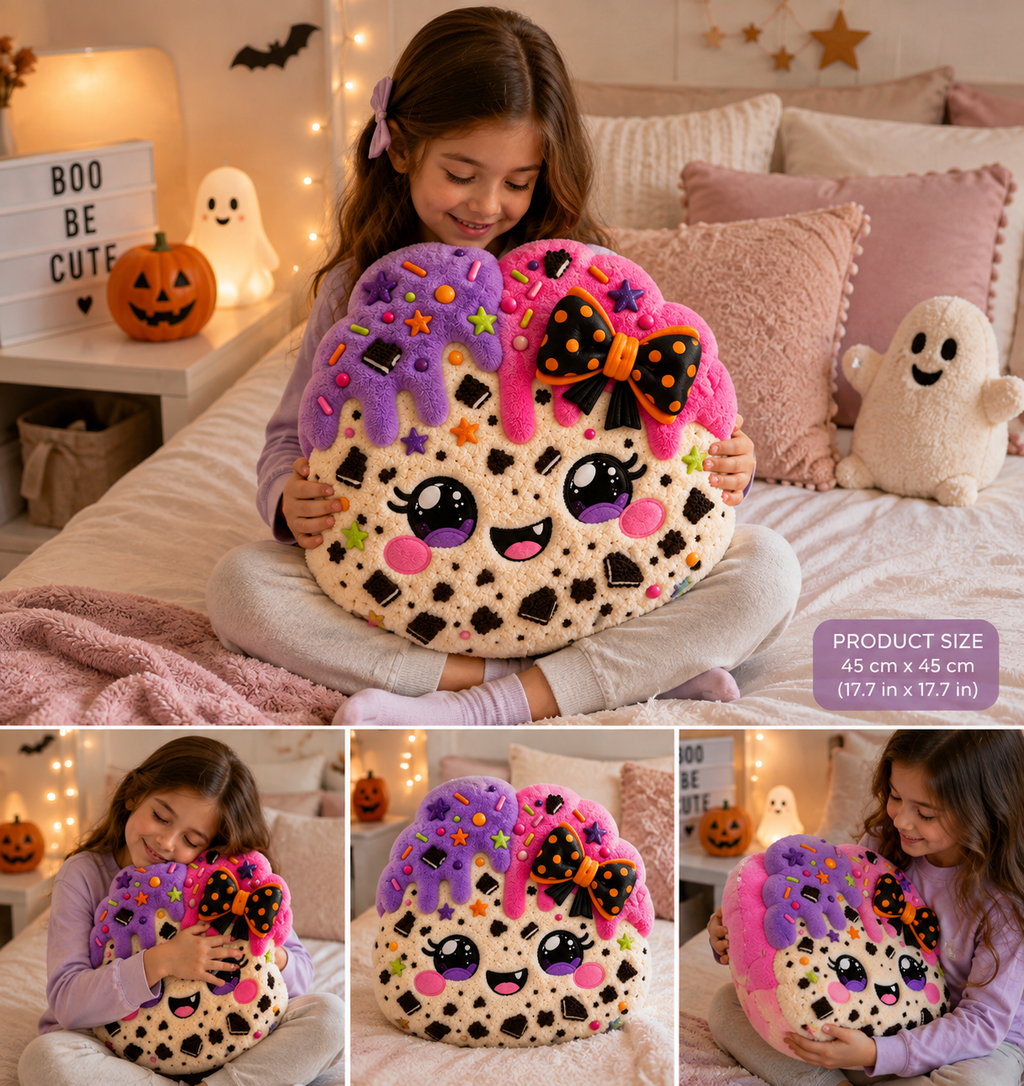Cookies & Scream Squishy Pillow | Cute Halloween Plush Pillow for Kids