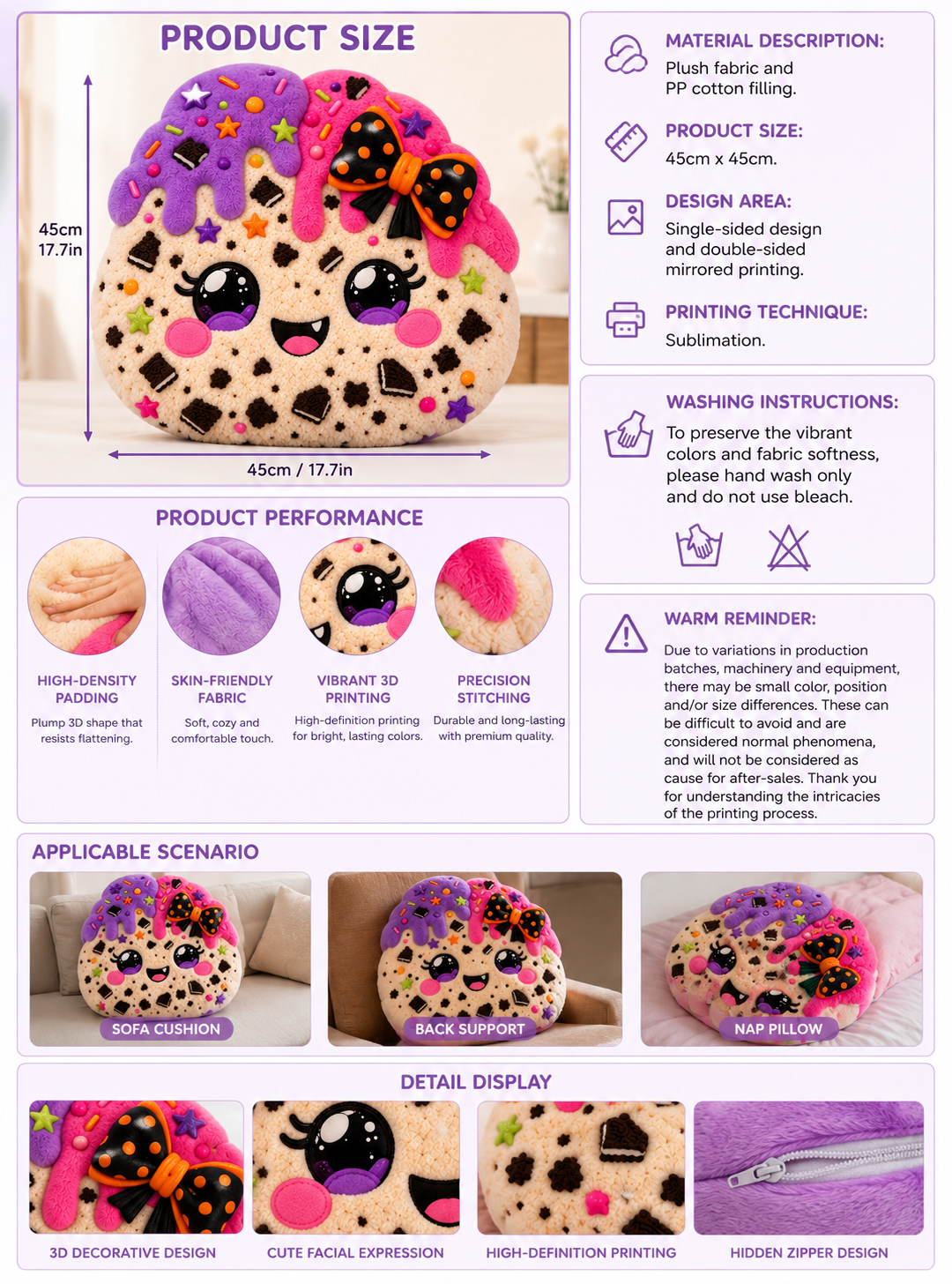 Cookies & Scream Squishy Pillow | Cute Halloween Plush Pillow for Kids